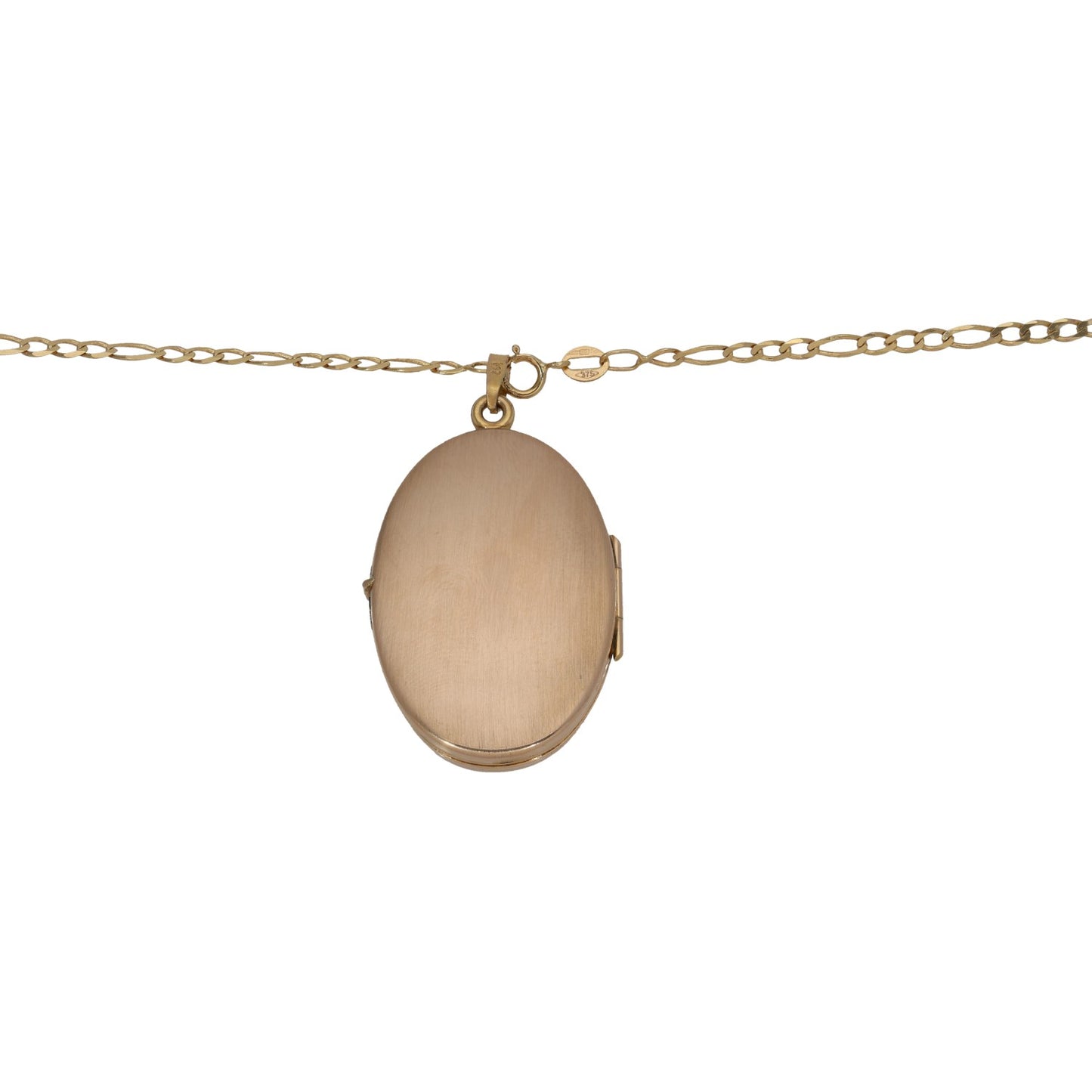 9ct Gold Patterned Locket Pendant With Chain