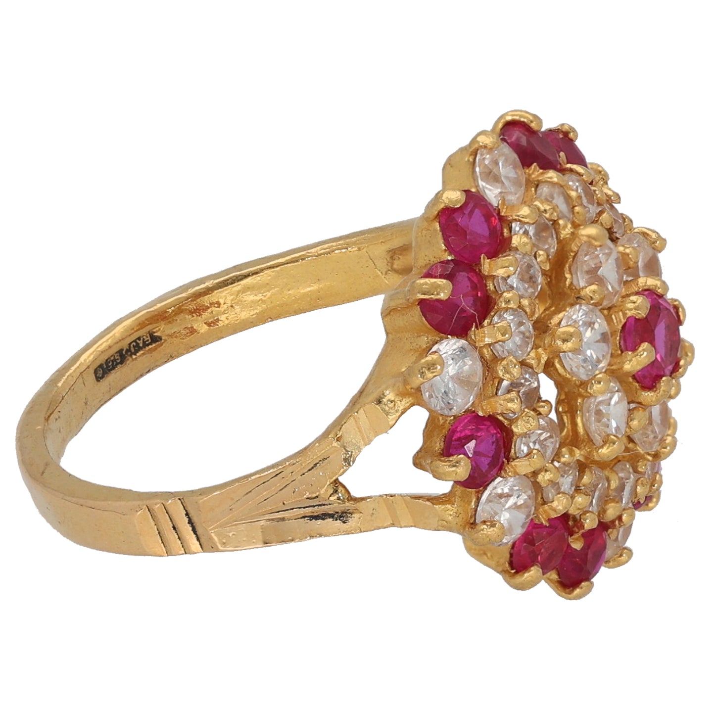22ct Gold Imitation Gems Dress/Cocktail Ring Size L