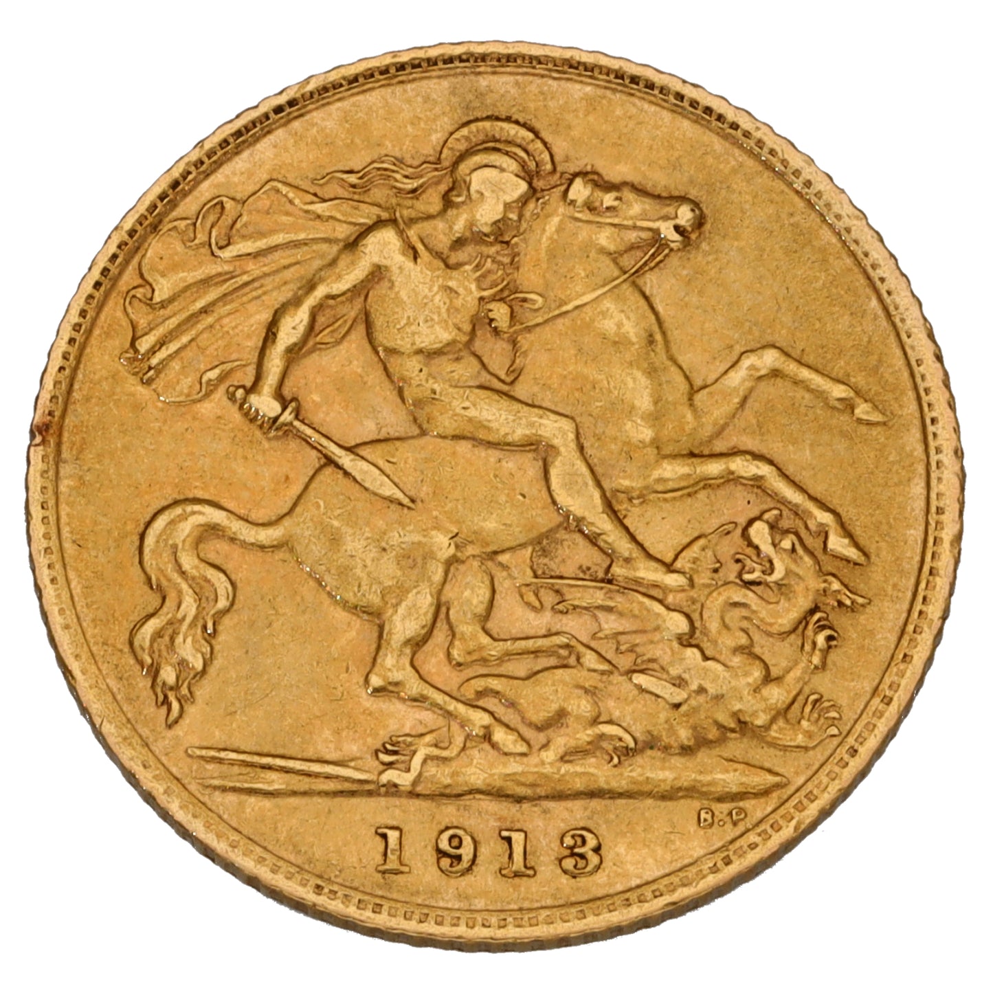 22ct Gold King George V Half Sovereign Coin 1913