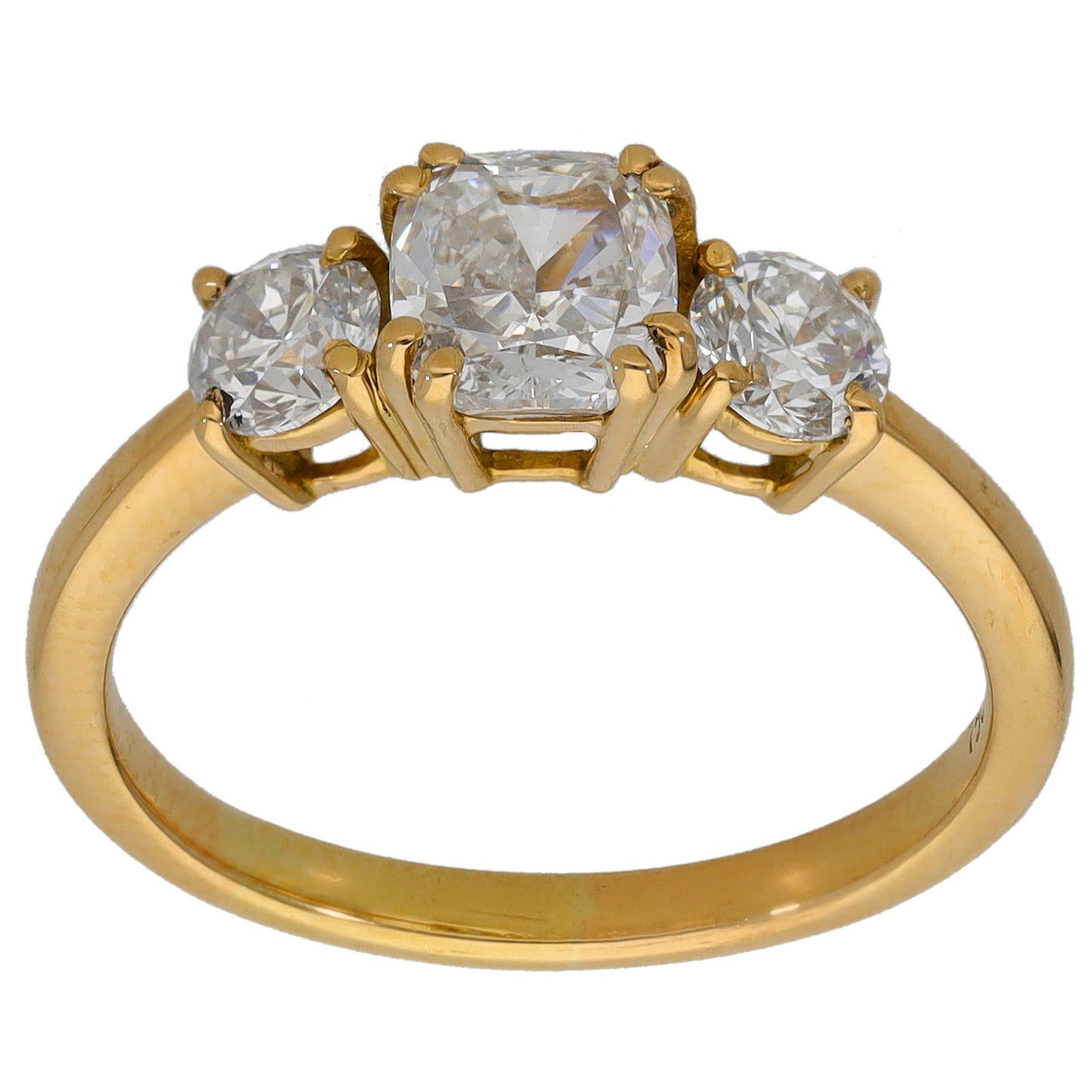 18ct Gold 1.52ct Diamond Trilogy Ring Size M