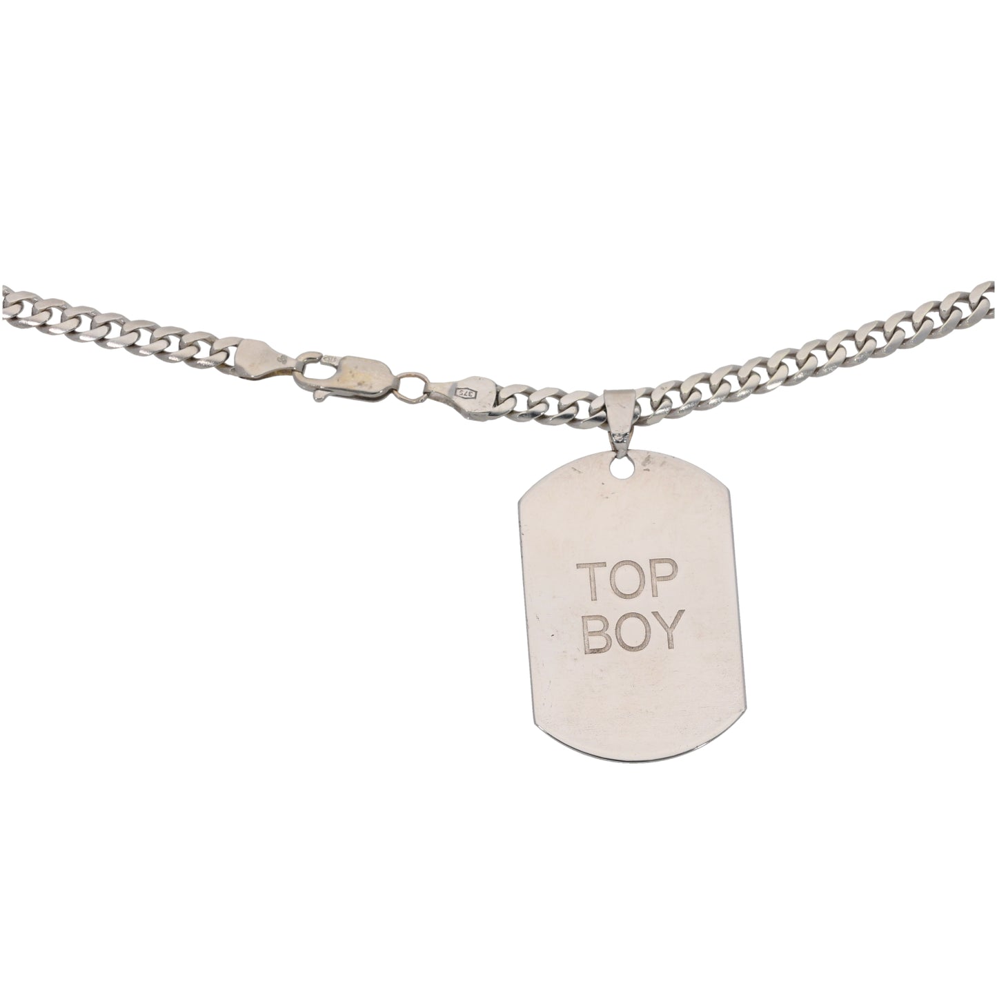 9ct White Gold Alternative Pendant With Chain