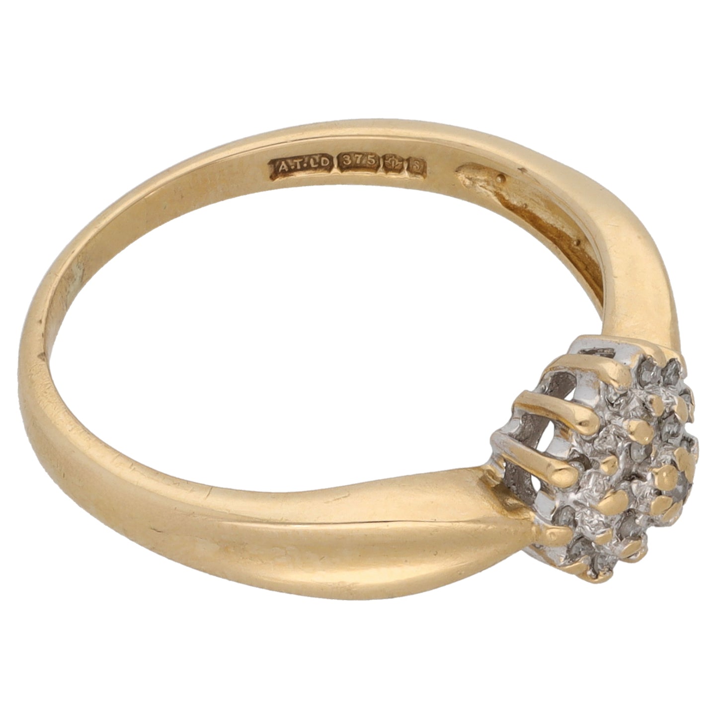 9ct White Gold 0.68ct Diamond Cluster Ring Size N