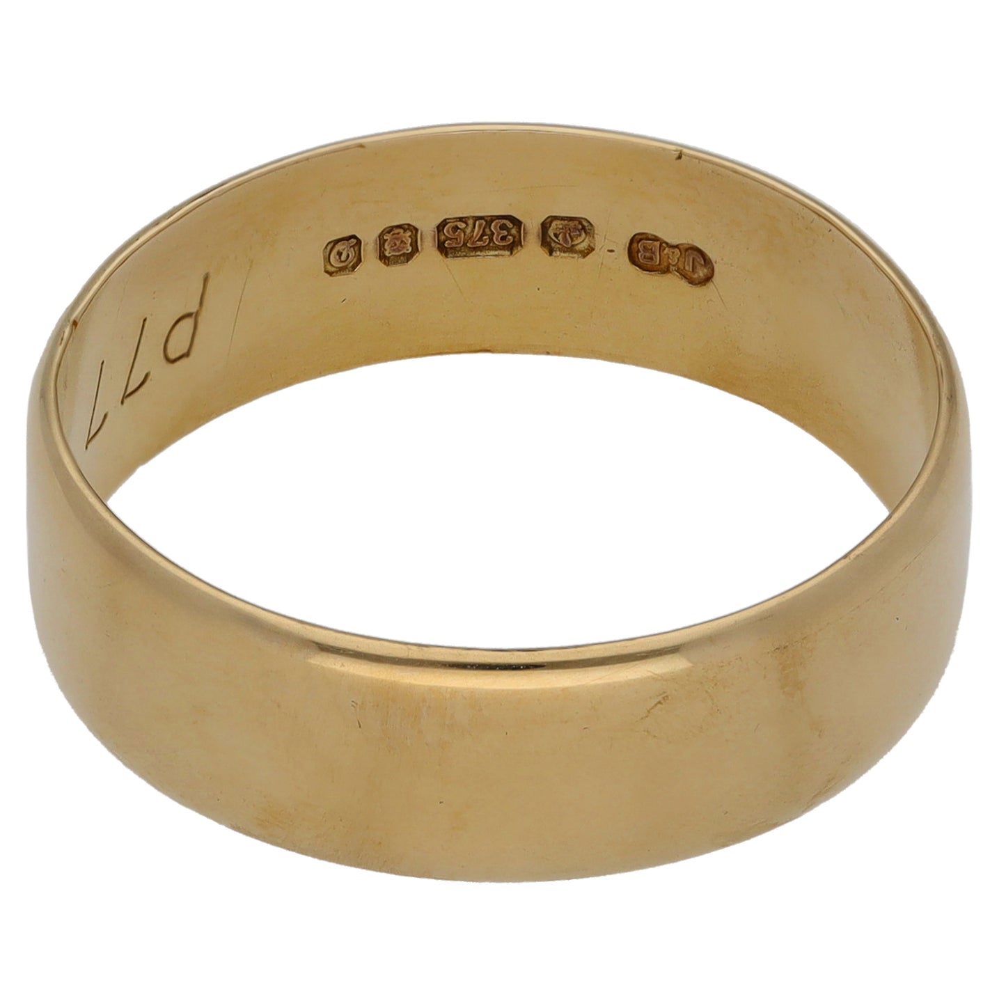 9ct Gold Plain Wedding Ring Size S