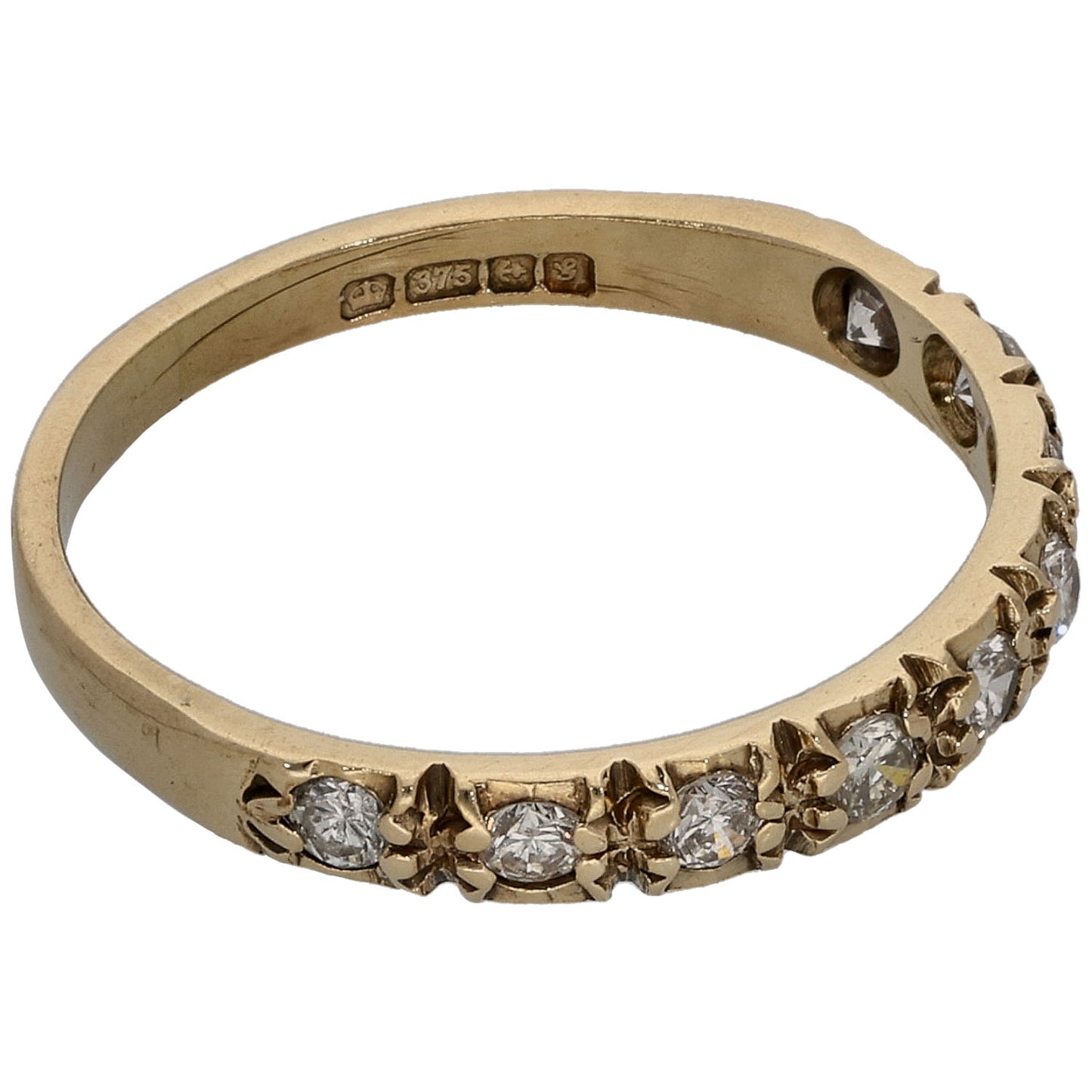 9ct Gold 0.27ct Diamond Half Eternity Ring Size L