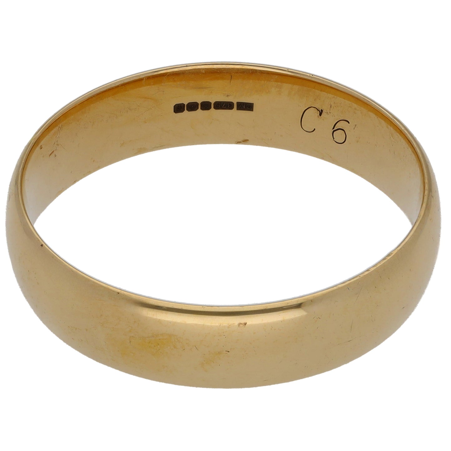 9ct Gold Plain Wedding Ring Size X