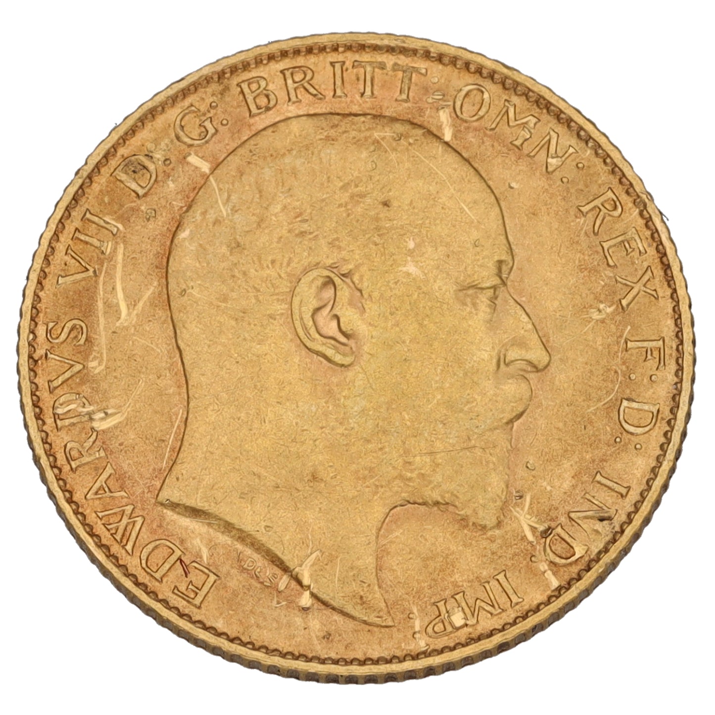 22ct Gold King Edward VII Half Sovereign Coin 1908