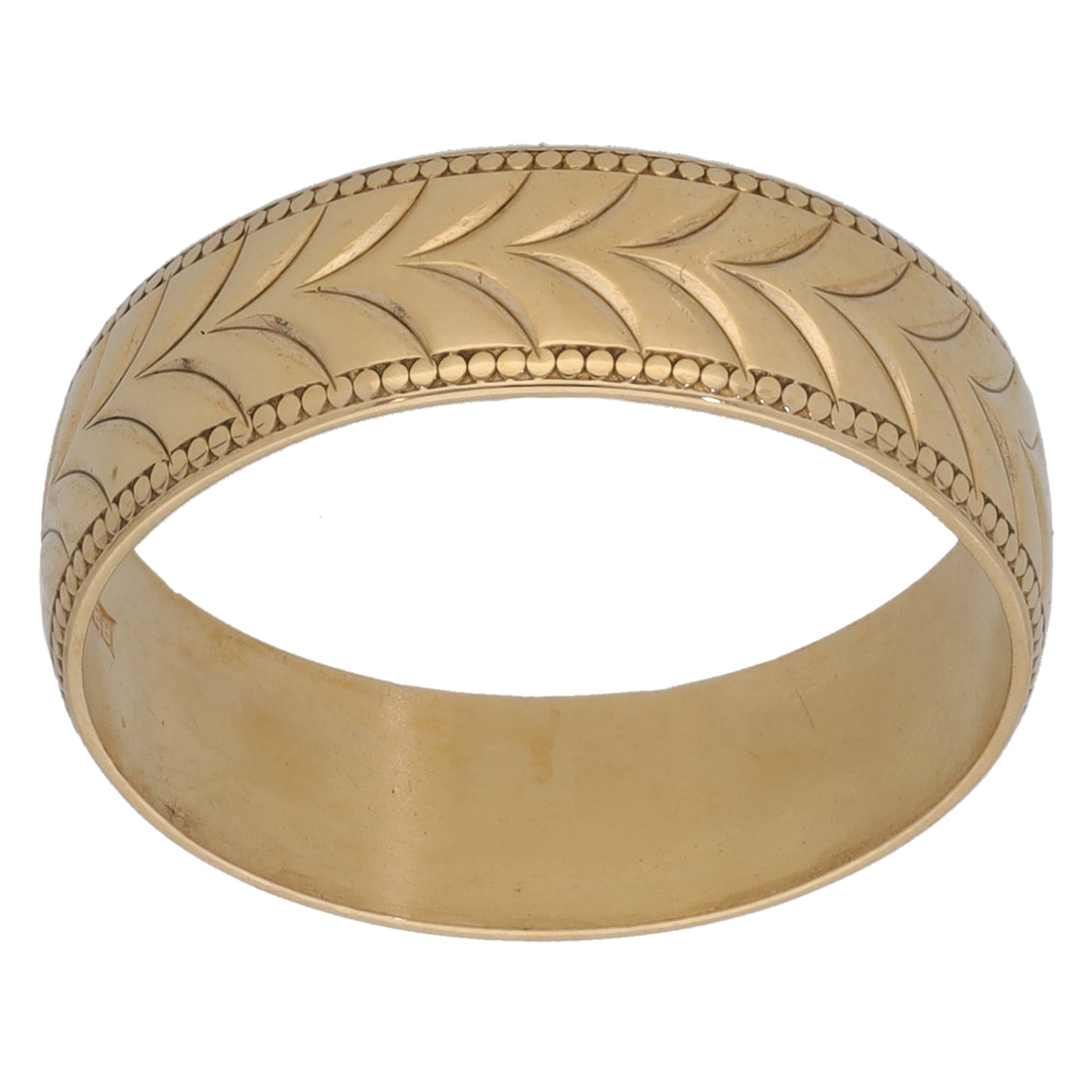 9ct Gold Patterned Wedding Ring Size M