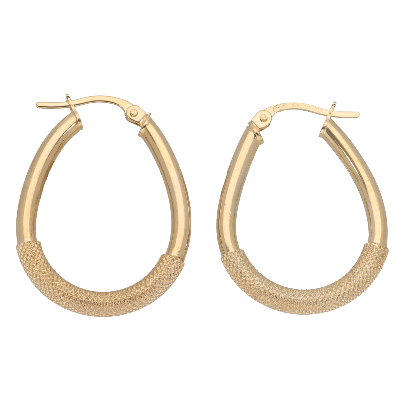 New 9ct Gold Fancy Hoop Earrings