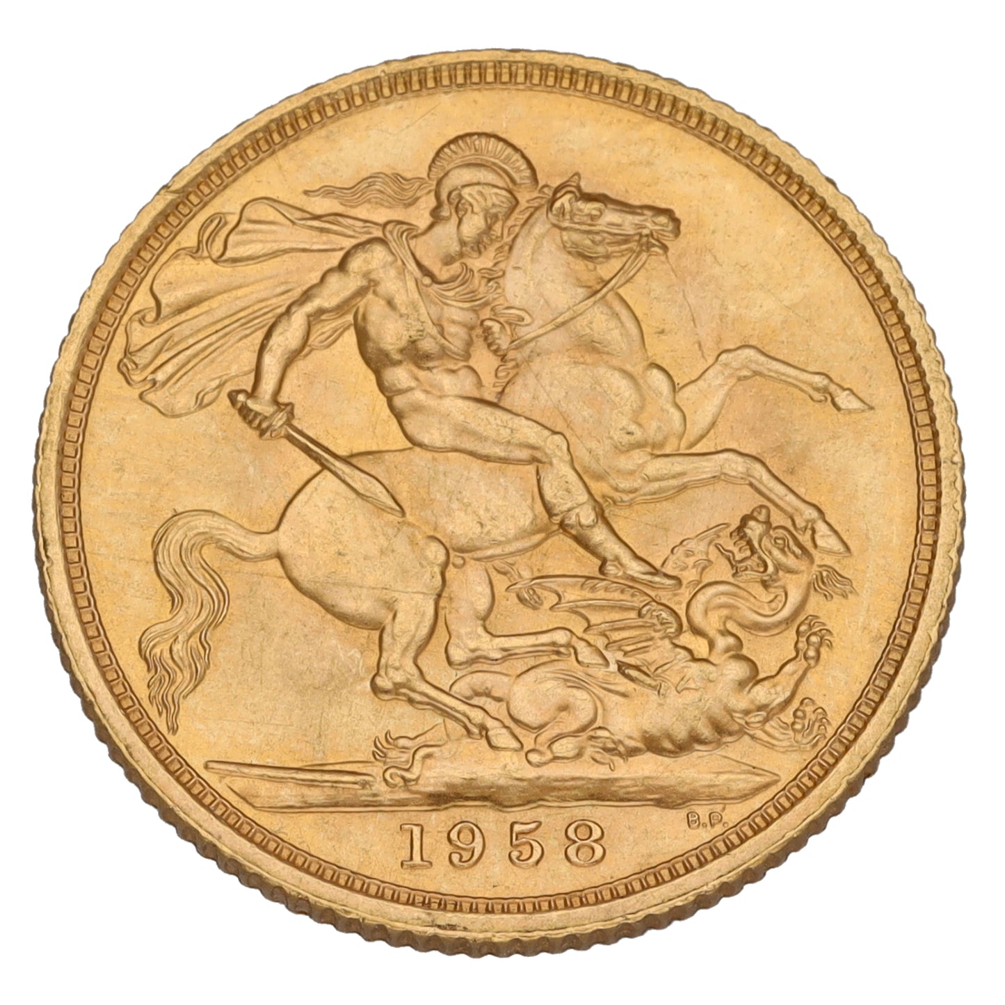22ct Gold Queen Elizabeth II Full Sovereign Coin 1958