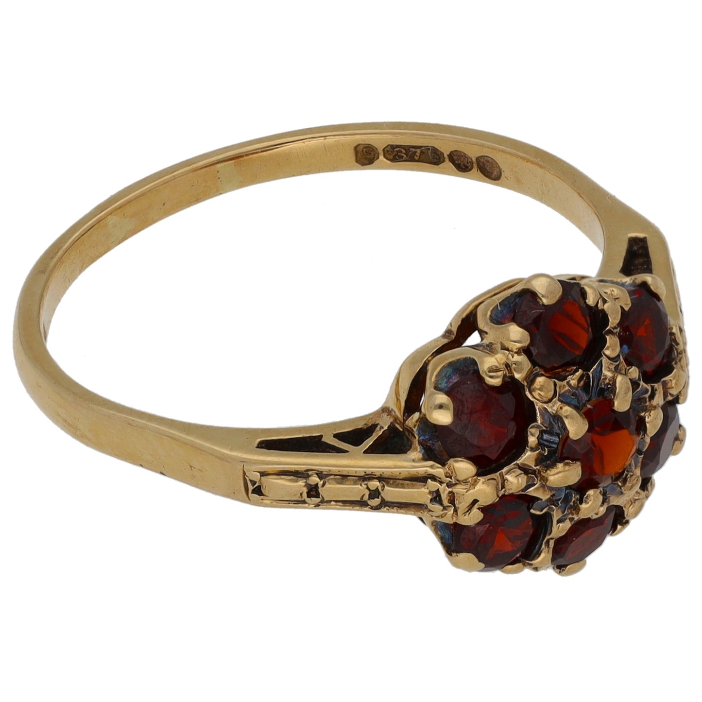 9ct Gold Garnet Dress/Cocktail Ring Size P