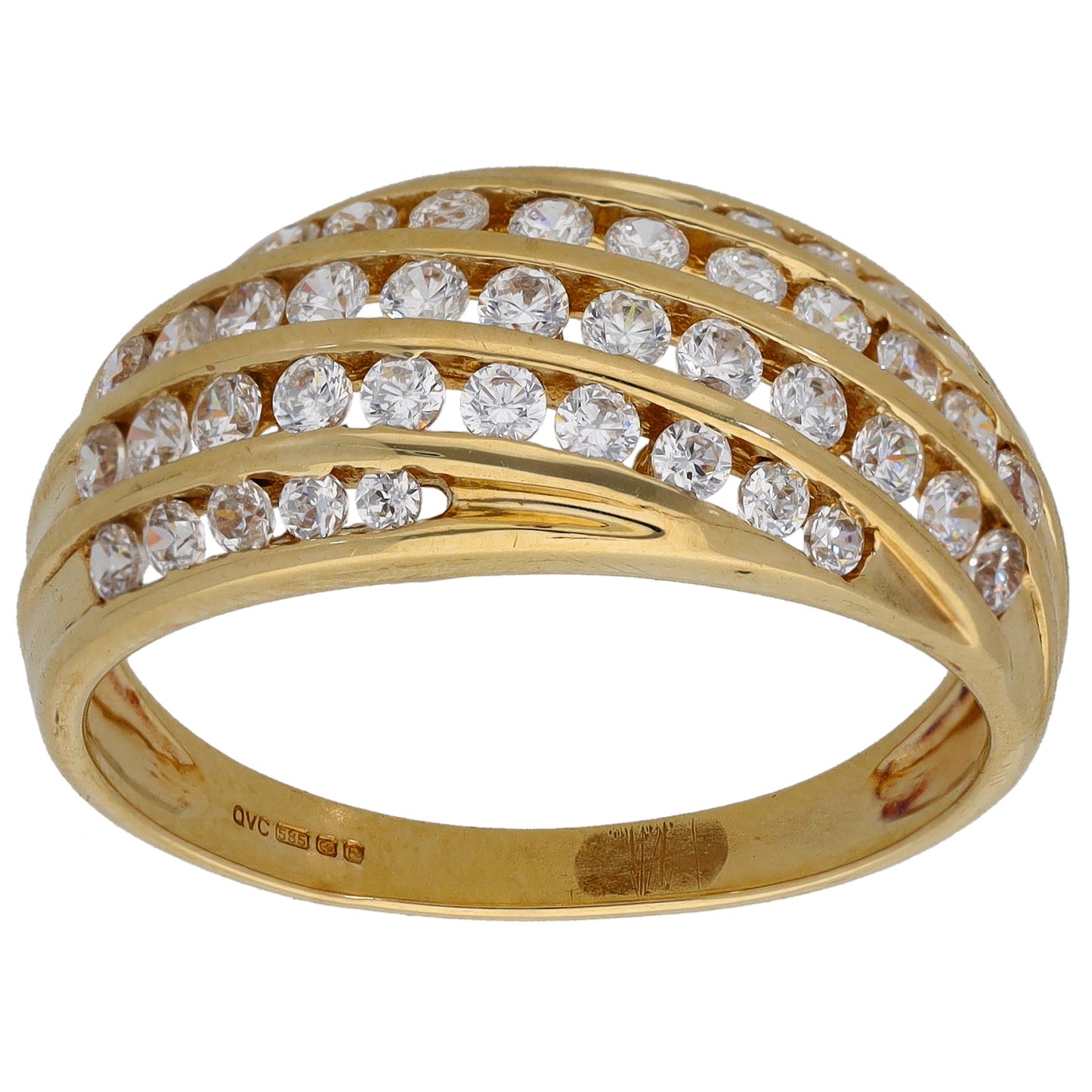 14ct Gold Cubic Zirconia Dress/Cocktail Ring Size V