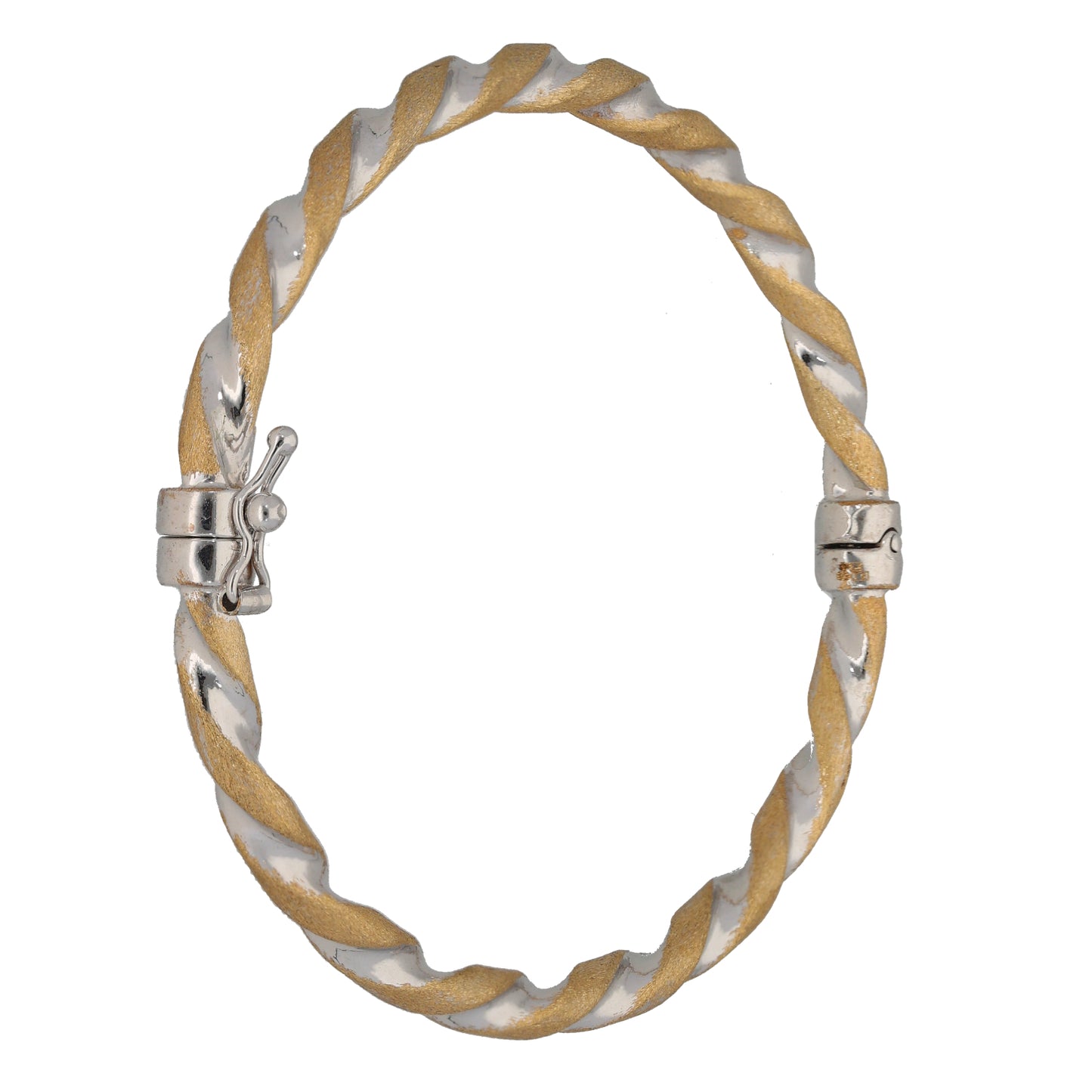 9ct Bi-Colour Gold Hinged/Clasp Bangle