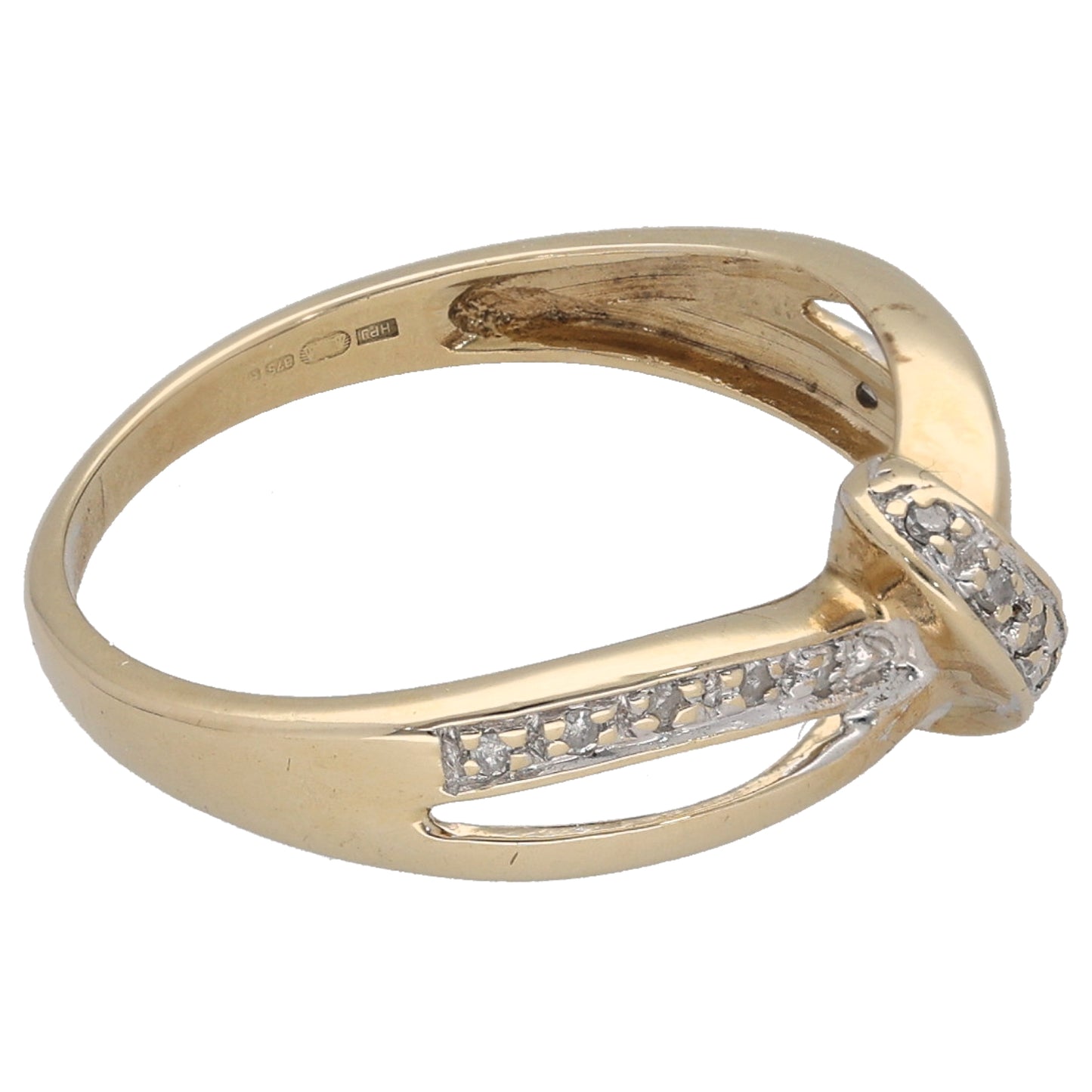 9ct Gold 0.15ct Diamond Alternative Ring Size K