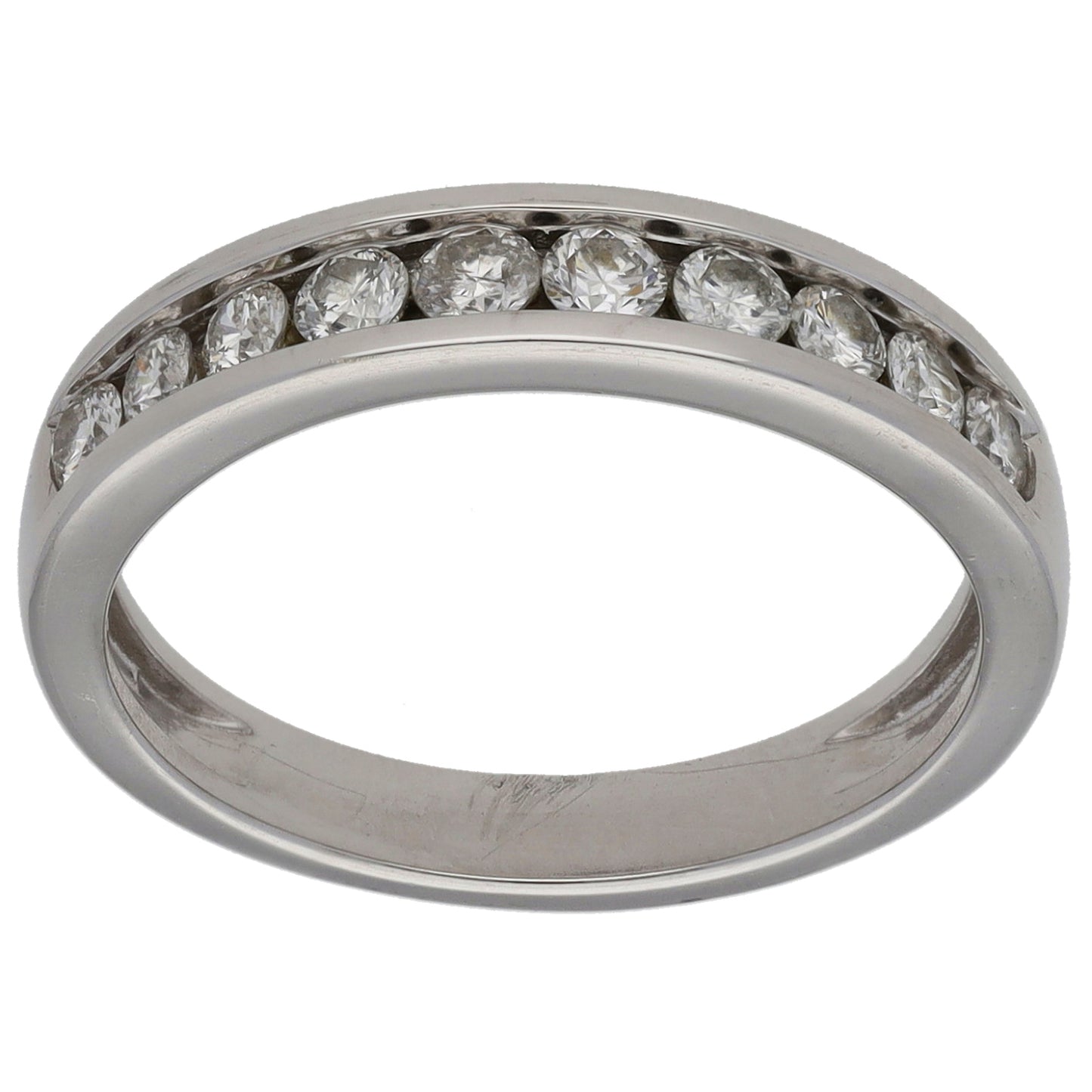 9ct White Gold 0.50ct Diamond Half Eternity Ring Size M