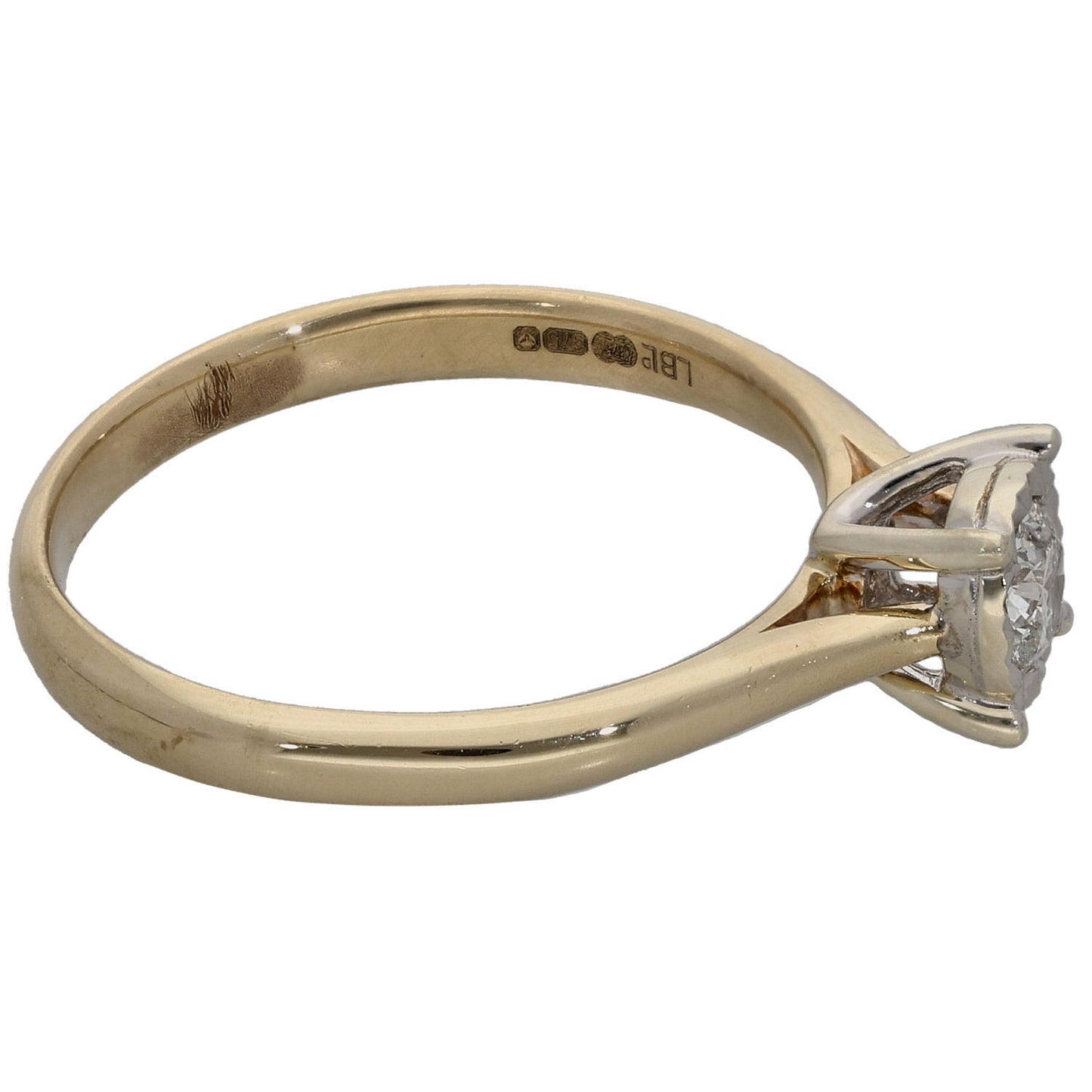 9ct Gold 0.38ct Diamond Solitaire Ring Size T