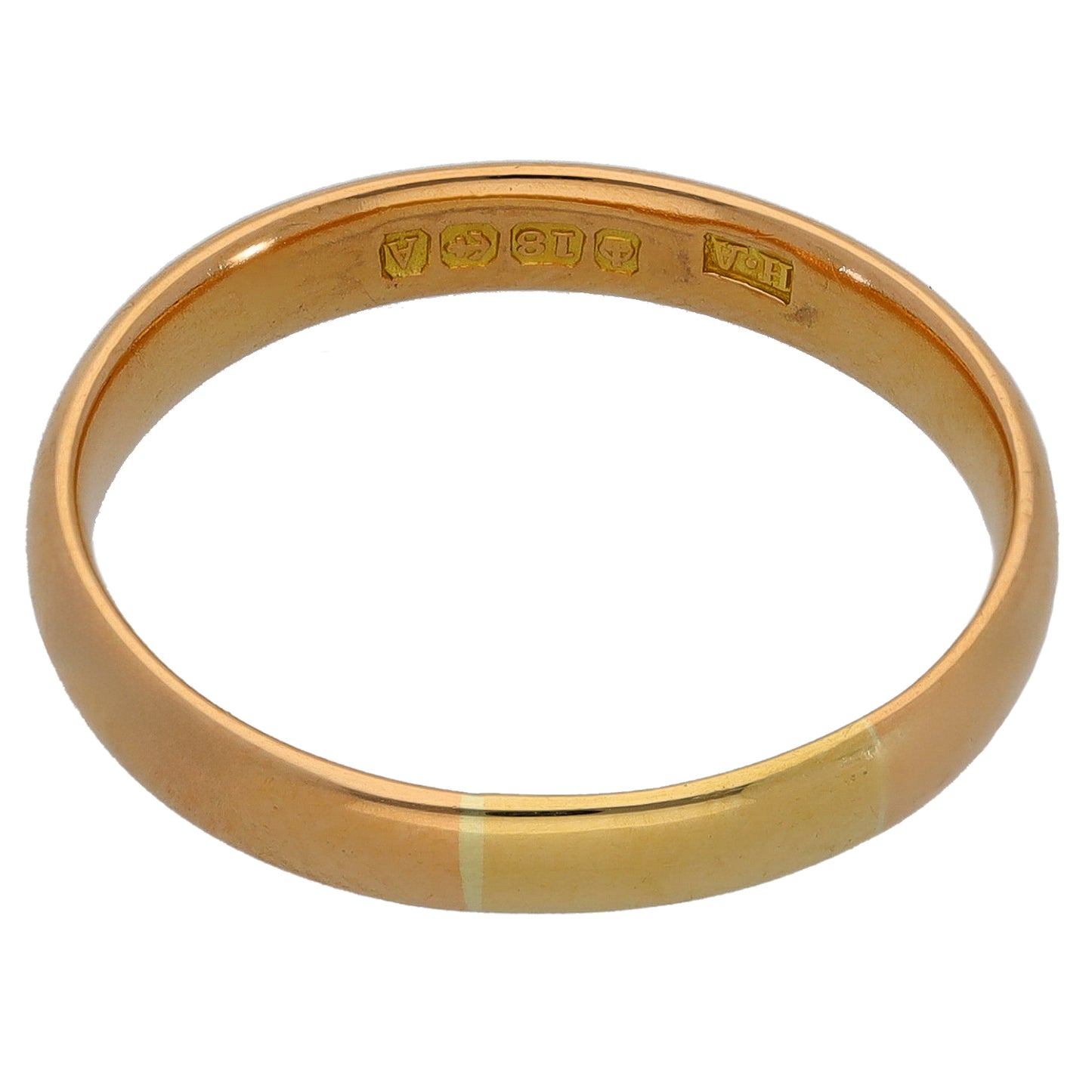 18ct Gold Plain Wedding Ring Size S