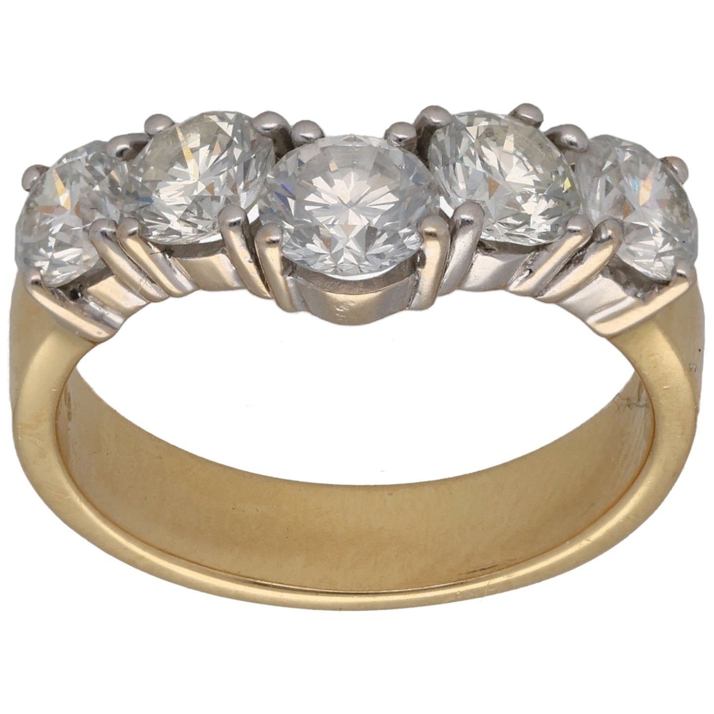 18ct Gold 2.20ct Diamond Wishbone Ring Size O