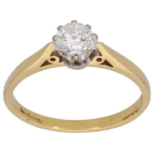18ct Gold 0.33ct Diamond Solitaire Ring Size L