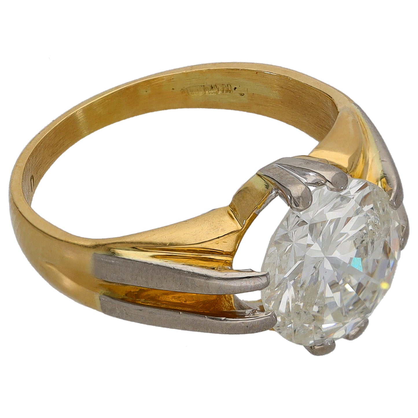 18ct Bi-Colour Gold 2.62ct Diamond Solitaire Ring Size L