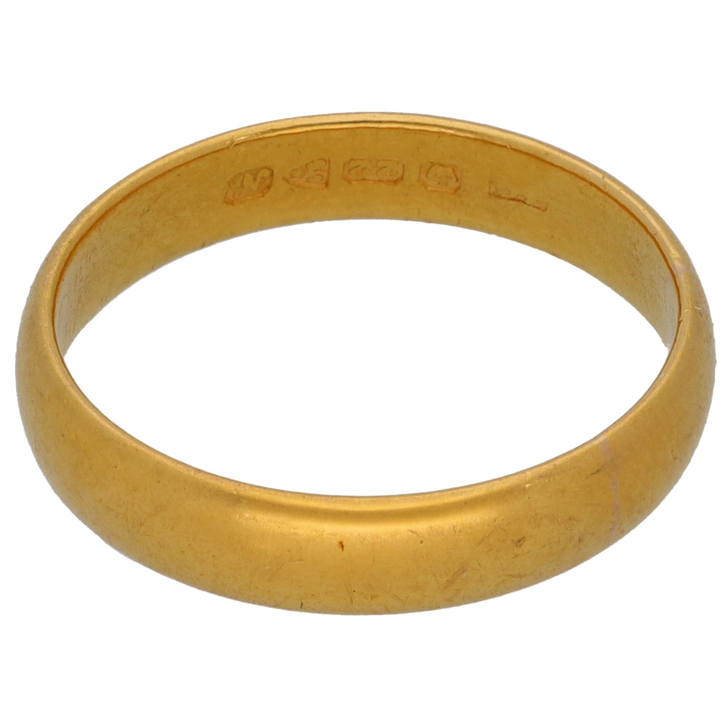 22ct Gold Plain Wedding Ring Size S