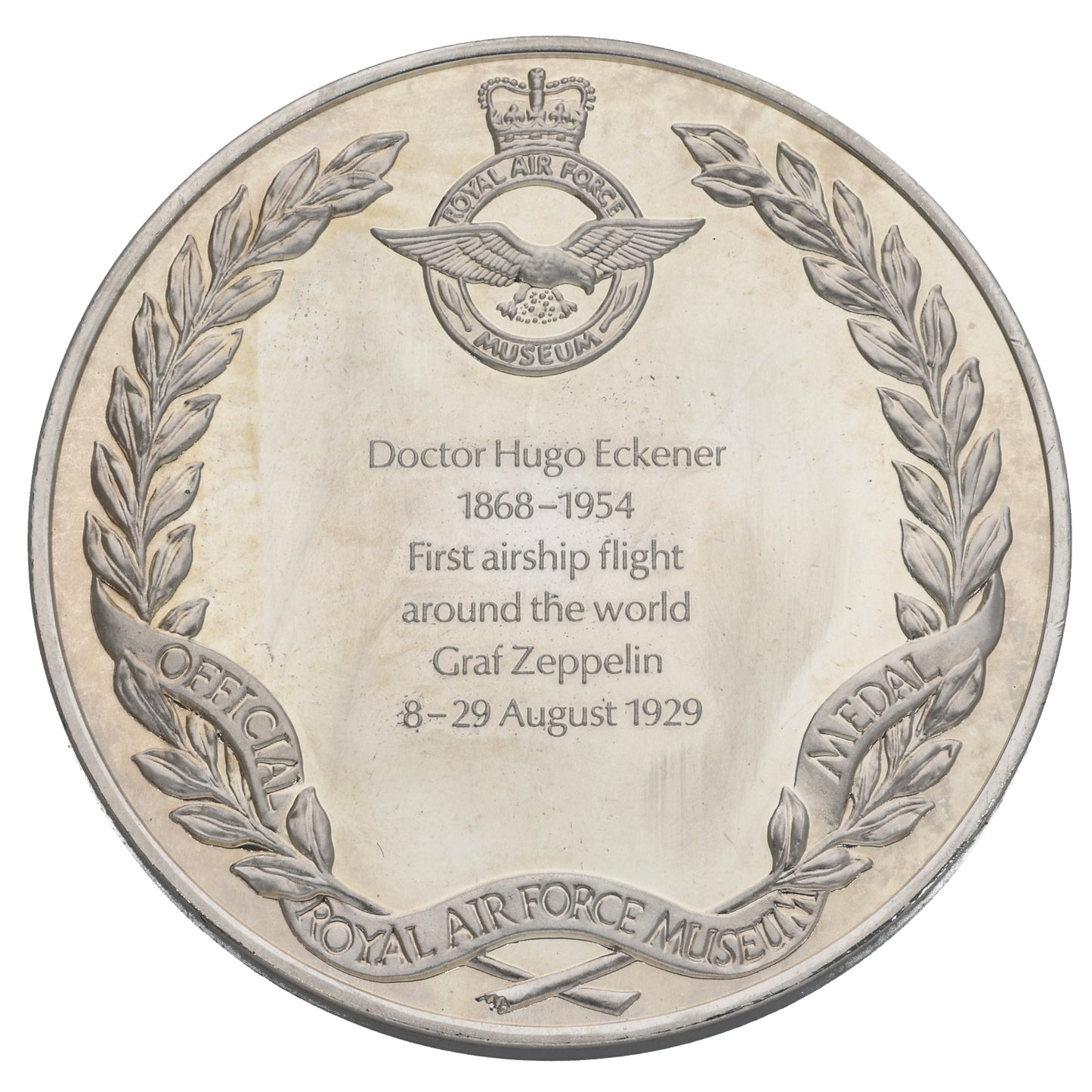 Silver Royal Airforce Museum First Airship Flight Around The World Medal