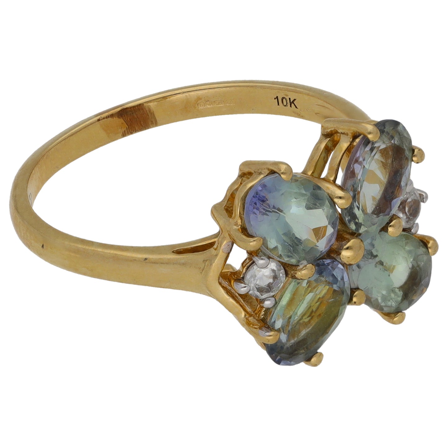 9ct Gold Tanzanite & Imitation Dress/Cocktail Ring Size P