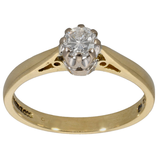18ct Gold 0.31ct Diamond Solitaire Ring Size M