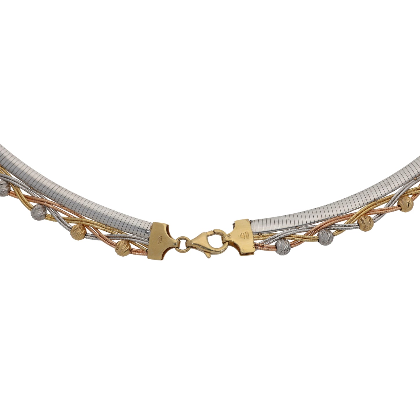 14ct Bicolour Gold Necklace, Earrings & Bracelet Jewellery Set