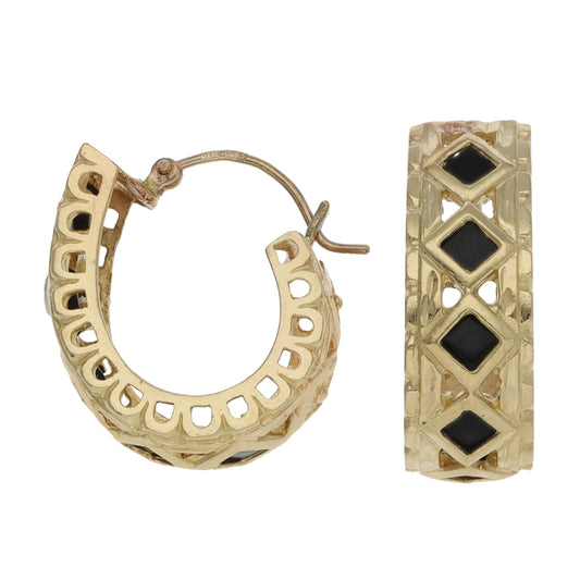 9ct Gold Onyx Dress/Cocktail Earrings