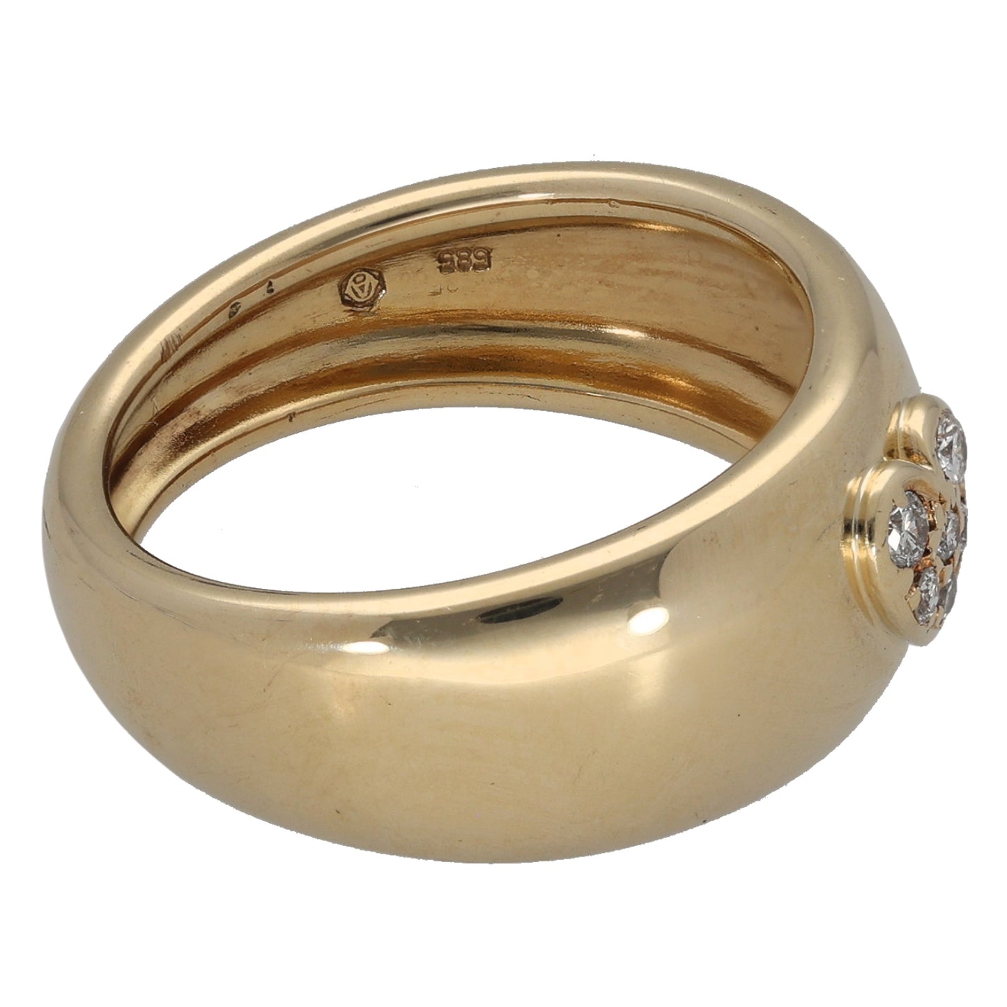 14ct Gold 0.10ct Diamond Alternative Ring Size N