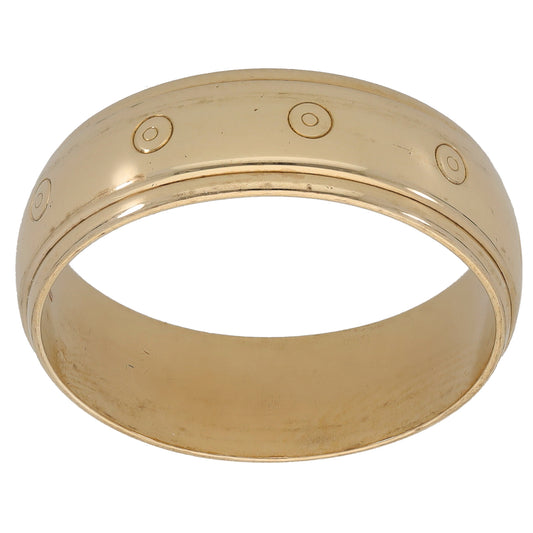 9ct Gold Patterned Wedding Ring Size V