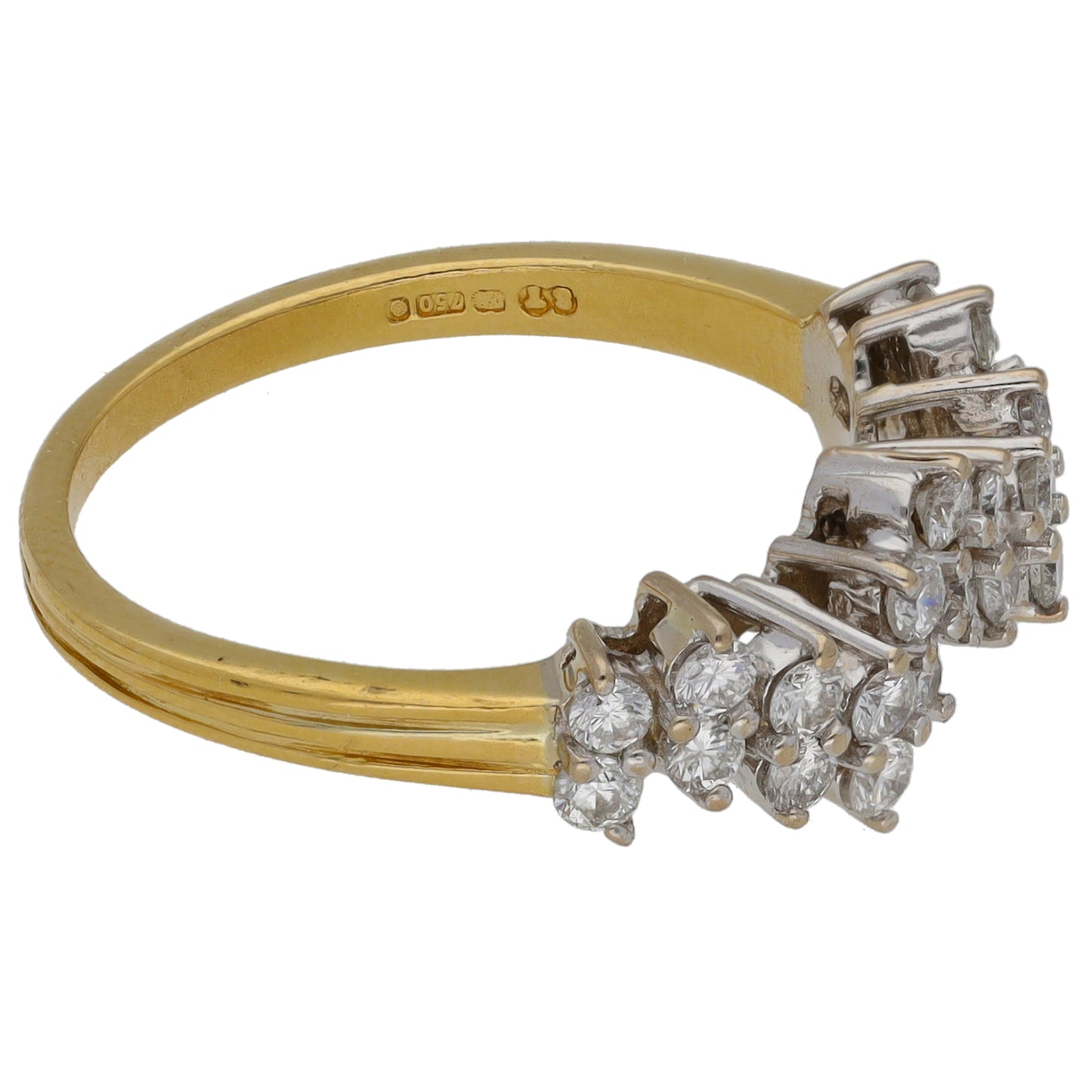 18ct Gold 0.66ct Diamond Half Eternity Ring Size M