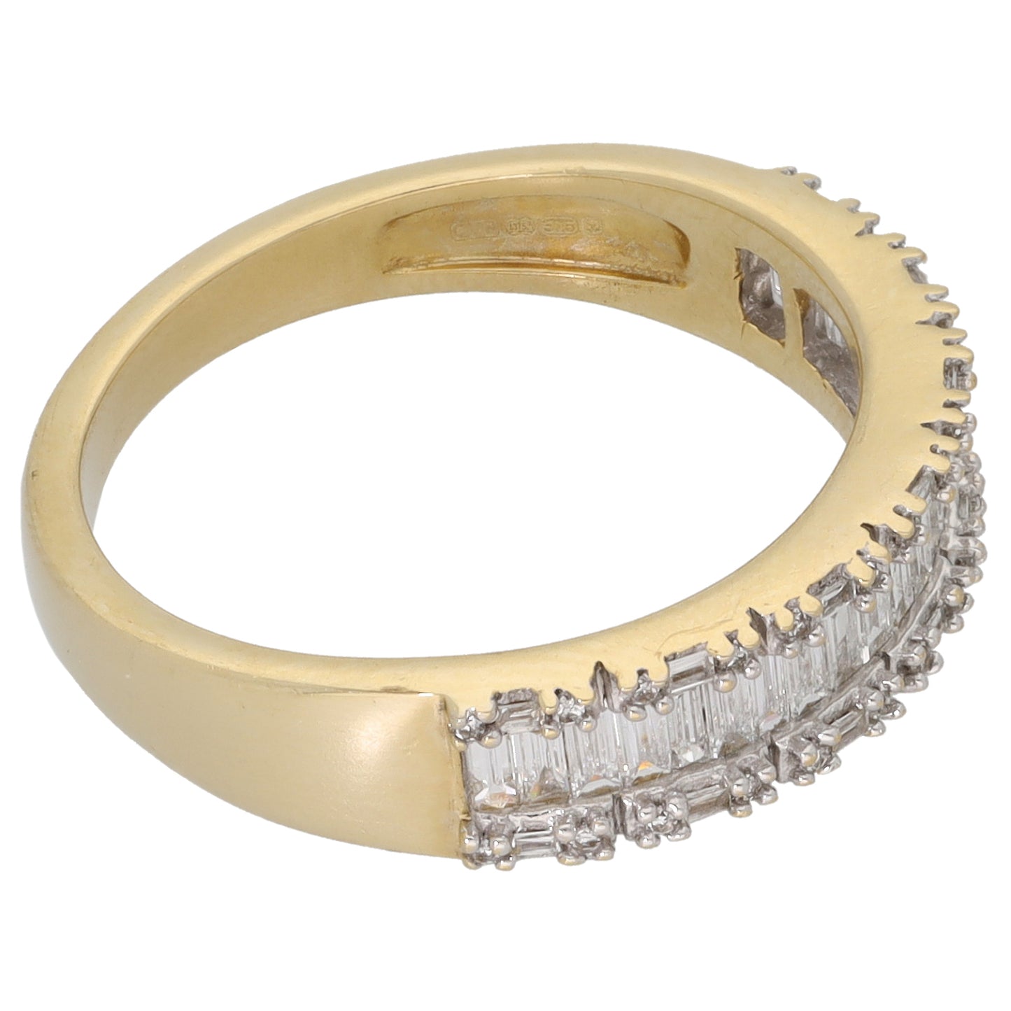 9ct Gold 1.82ct Diamond Half Eternity Ring Size O
