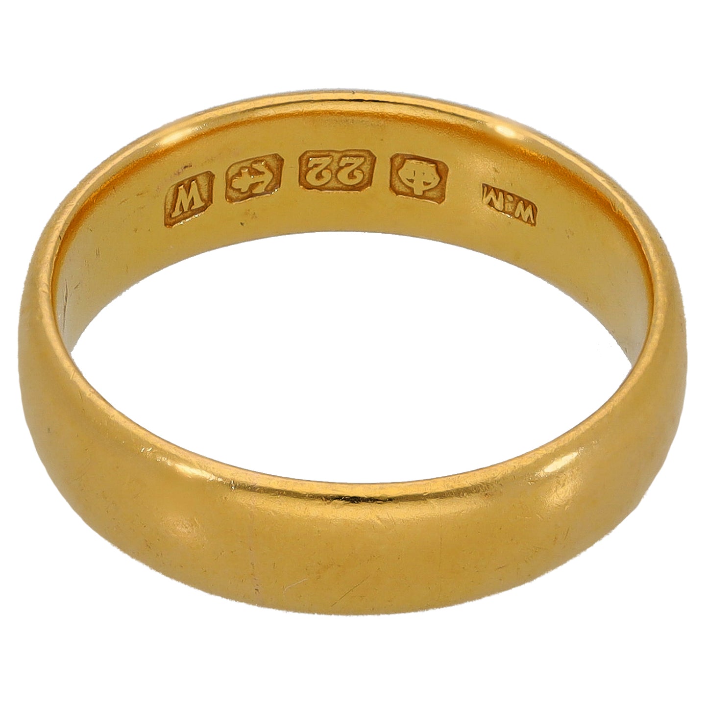 22ct Gold Plain Wedding Ring Size N