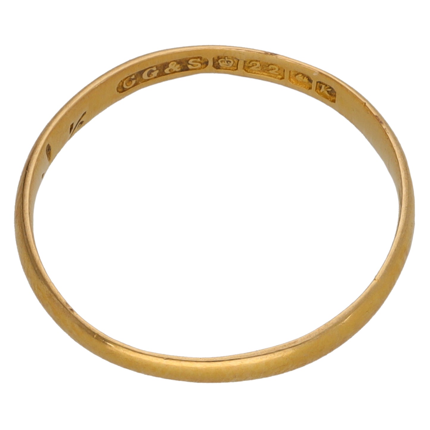 22ct Gold Plain Wedding Ring Size L