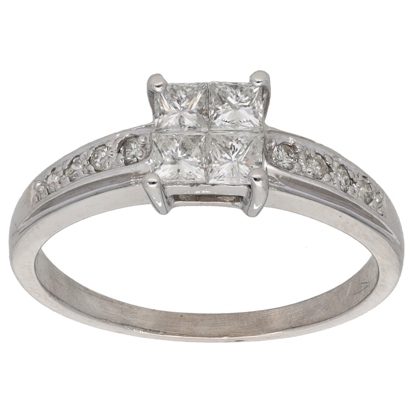18ct White Gold 0.68ct Diamond Dress/Cocktail Ring Size R