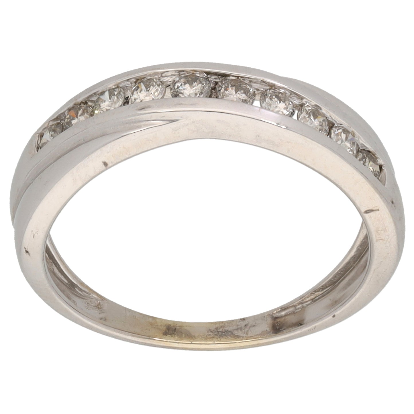 9ct White Gold 0.33ct Diamond Half Eternity Ring Size K