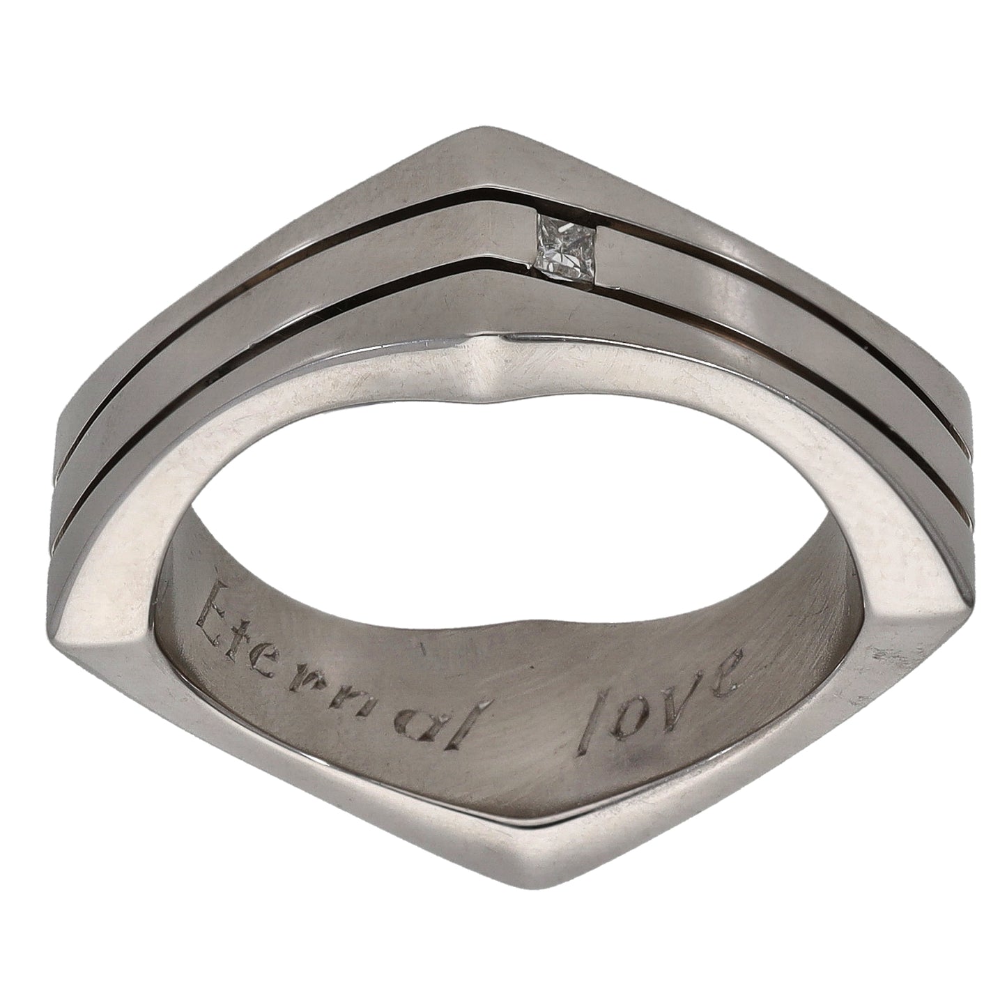 18ct White Gold 0.03ct Diamond Single Stone Alternative Ring Size O