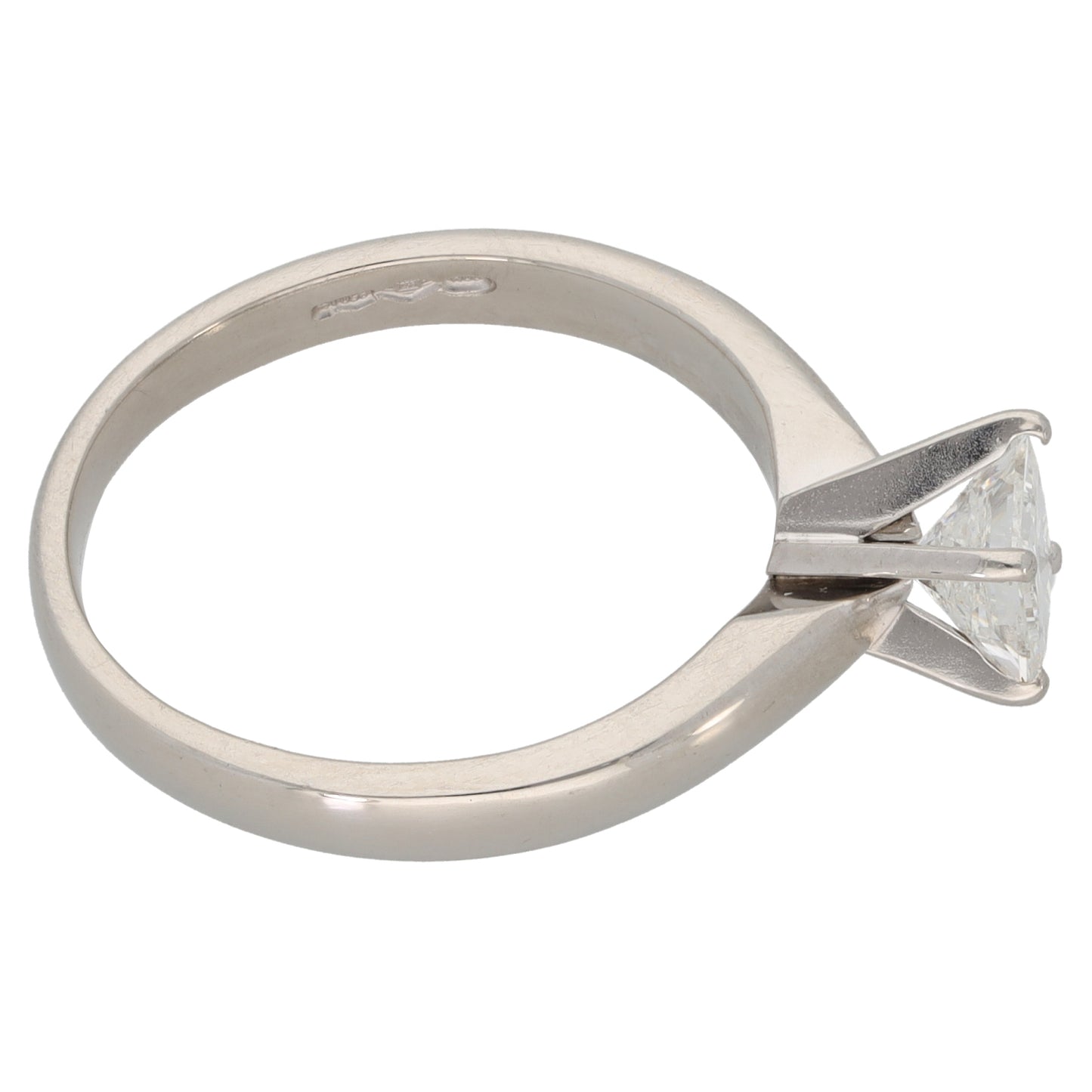 Platinum 0.70ct Diamond Solitaire Ring Size Q