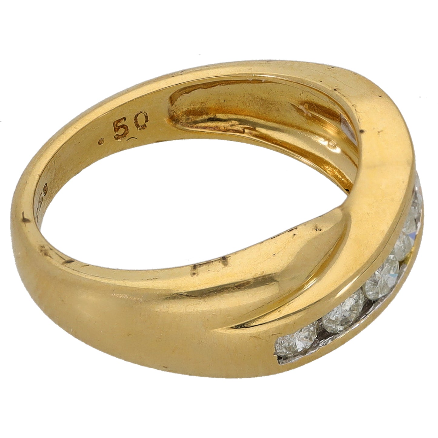 18ct Gold 0.50ct Diamond Half Eternity Ring Size K