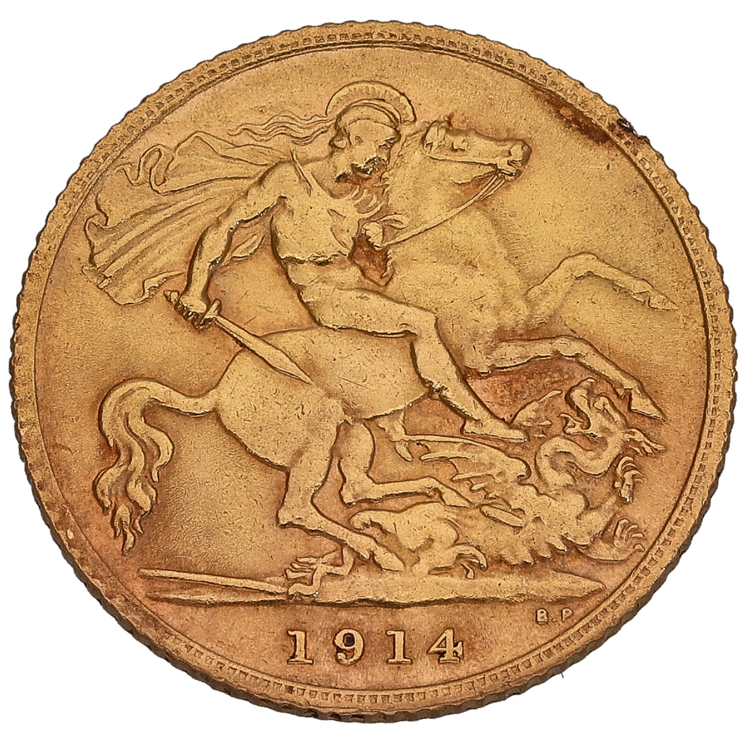 22ct Gold King George V Half Sovereign Coin 1914