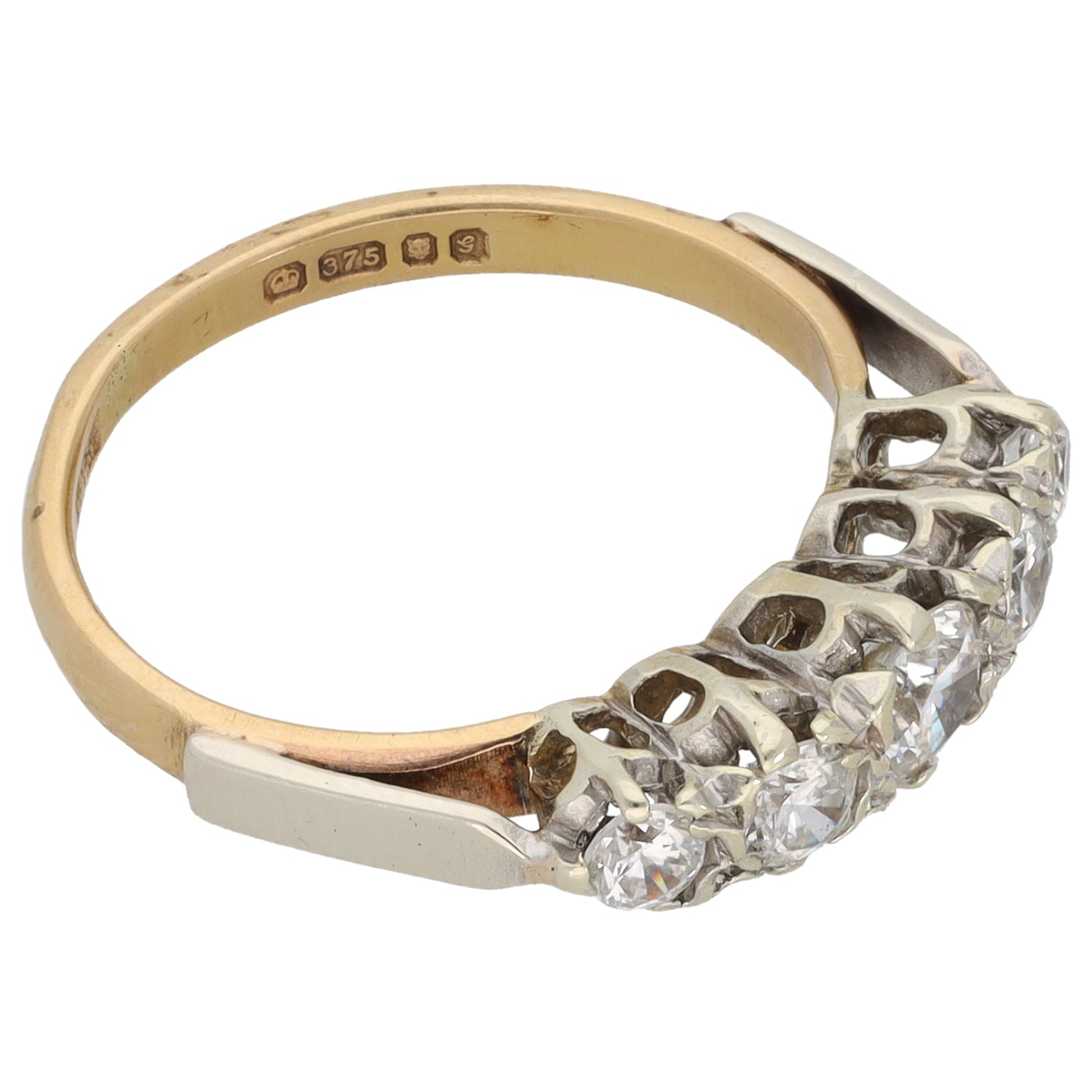 9ct Gold Cubic Zirconia Half Eternity Ring Size K