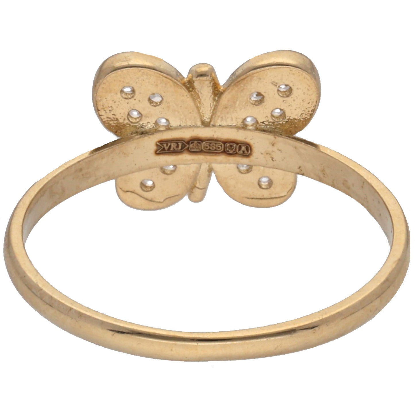 New 14ct Gold Cubic Zirconia Butterfly Ring