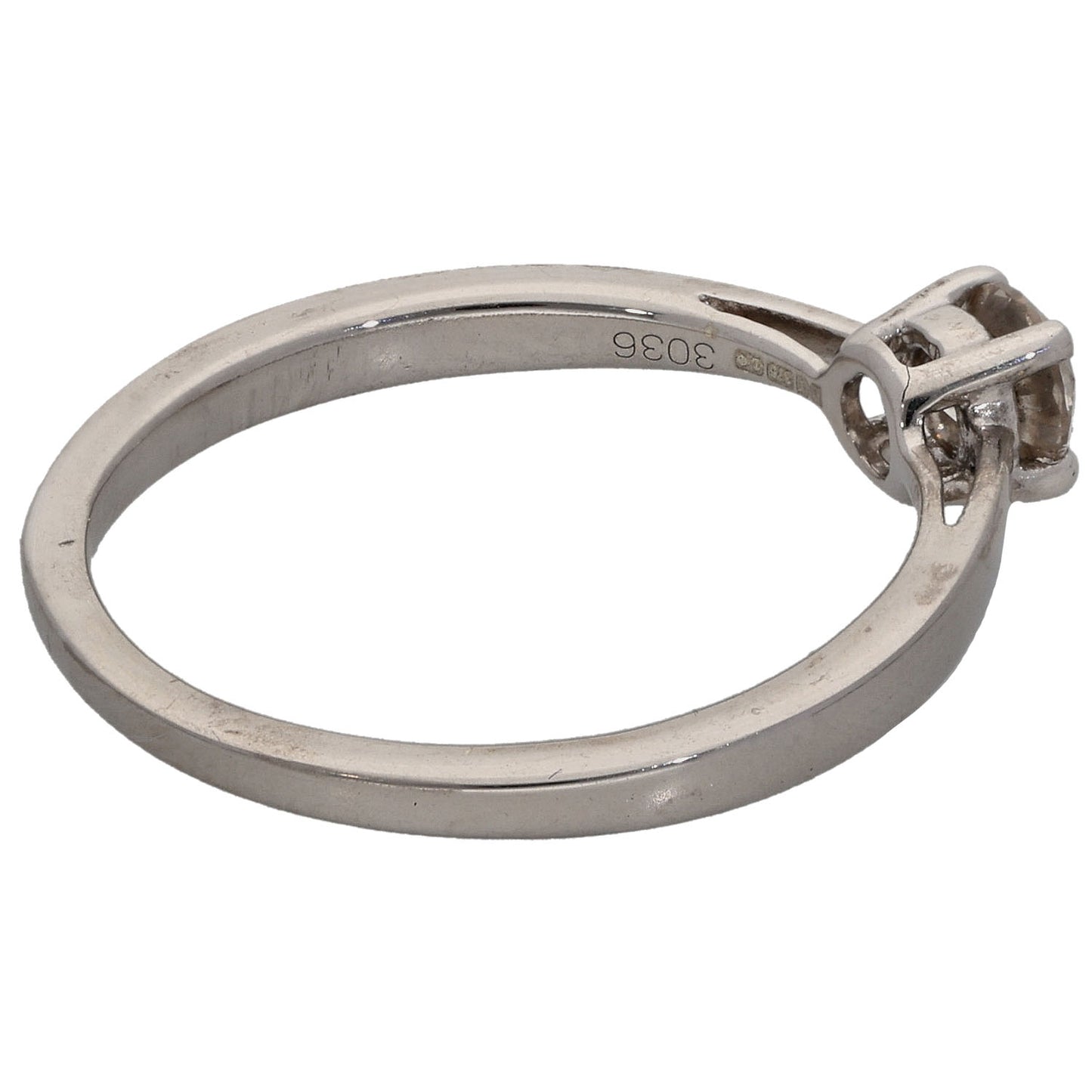 9ct White Gold 0.30ct Diamond Solitaire Ring Size N