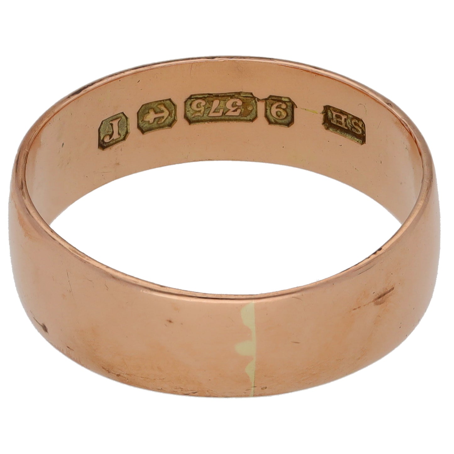 9ct Rose Gold Plain Wedding Ring Size R