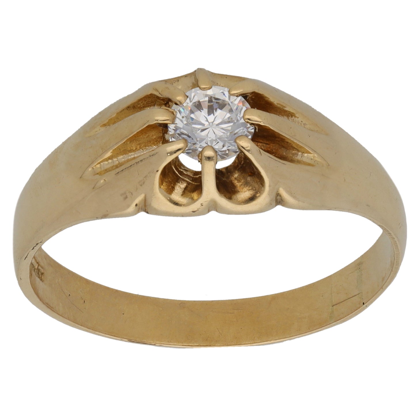 9ct Gold Cubic Zirconia Single Stone Ring Size Y