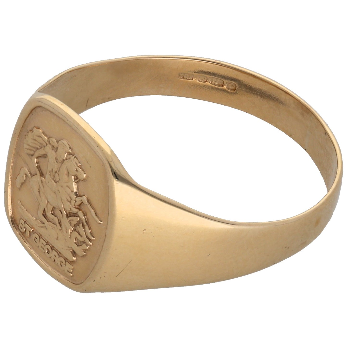 9ct Gold St George Ring Size Y