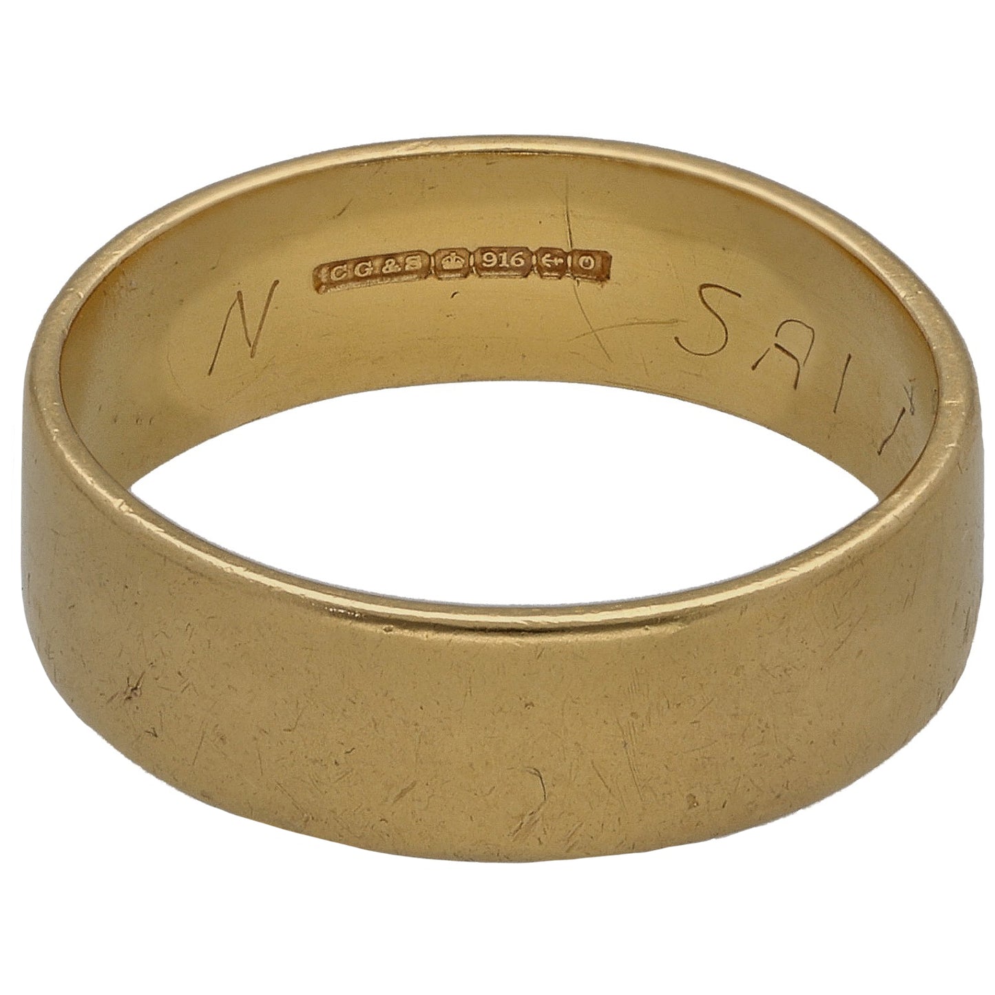 22ct Gold Plain Wedding Ring Size O
