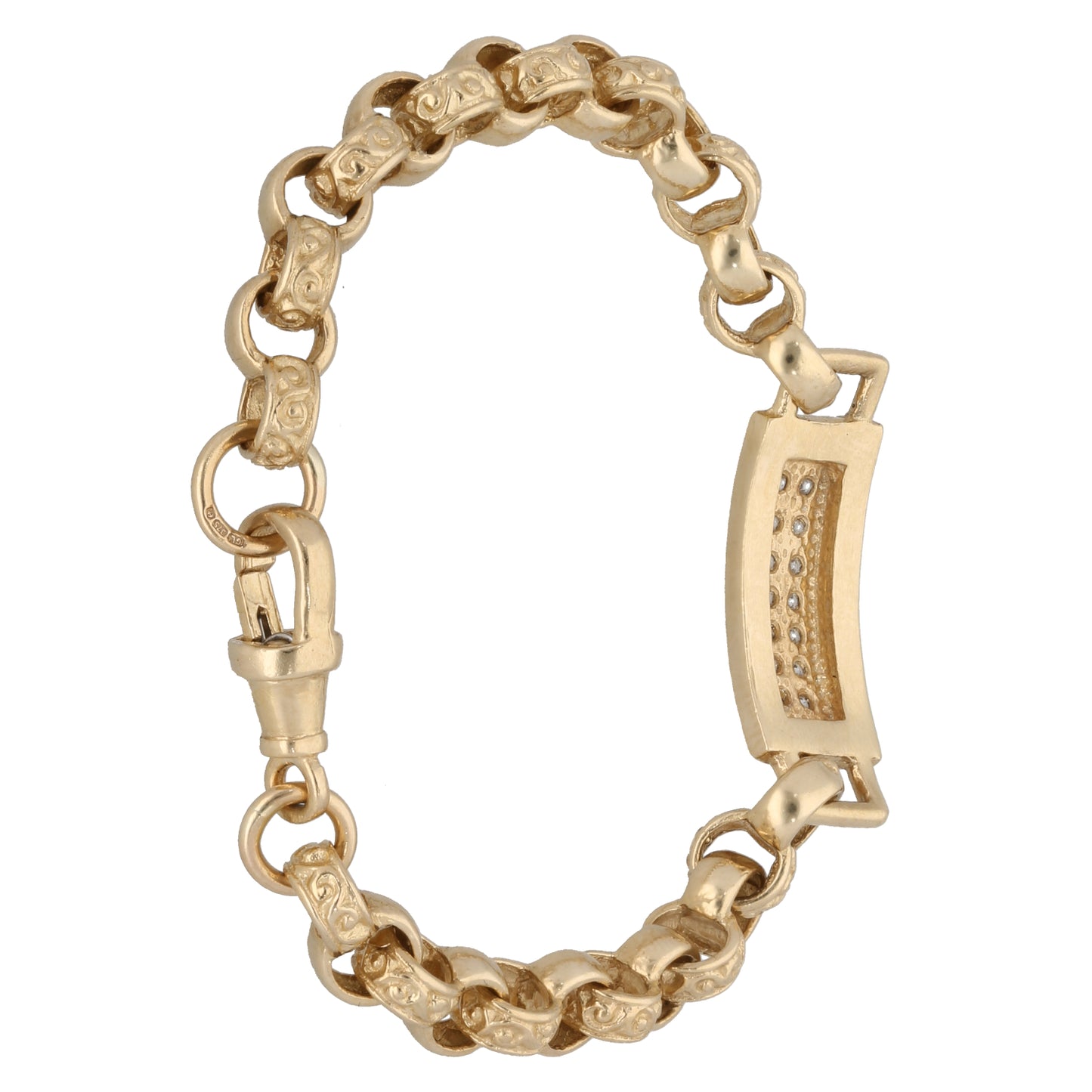 9ct Gold Cubic Zirconia ID Bracelet