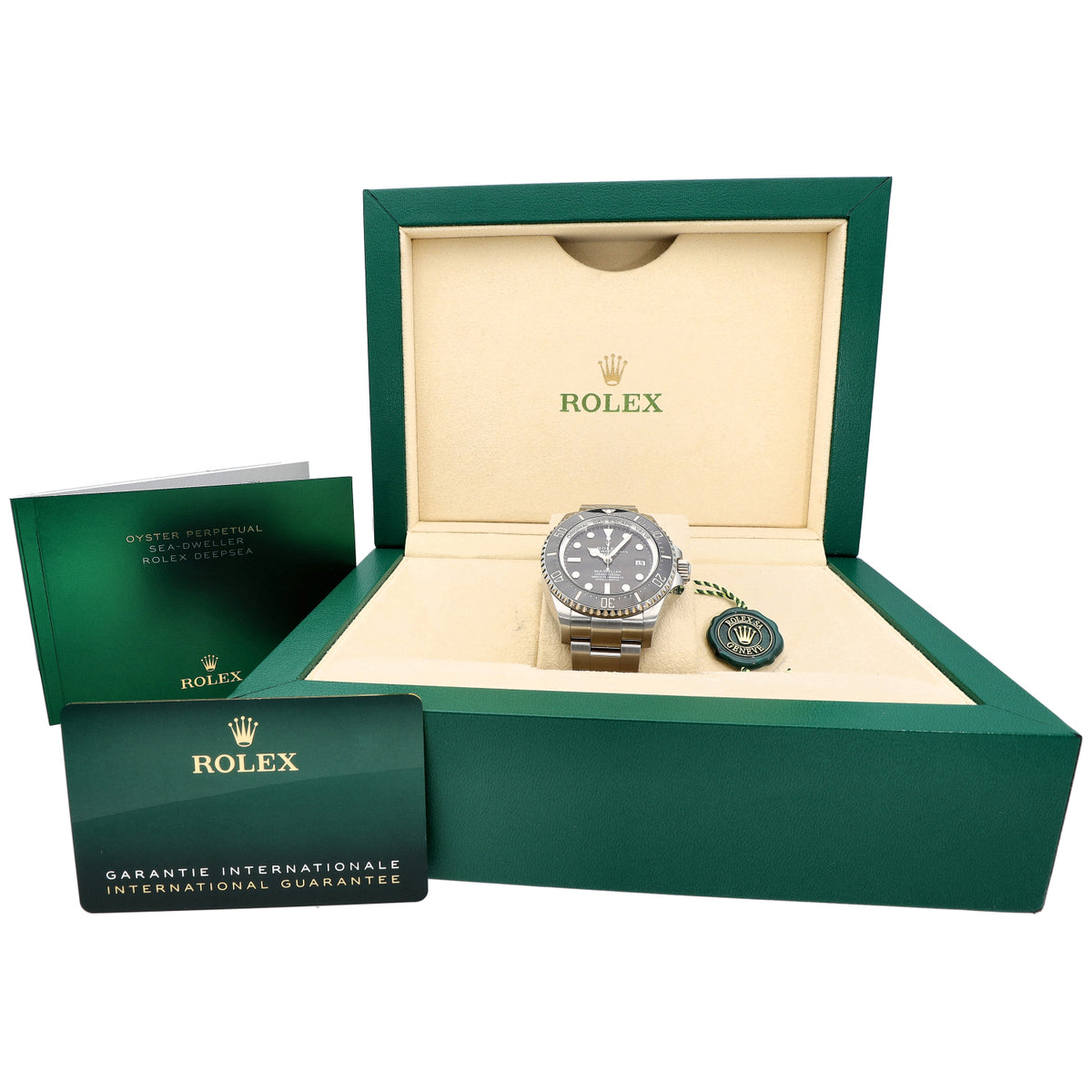 Rolex Deep Sea 136660 Stainless steel dive watch in green presentation box with warranty card